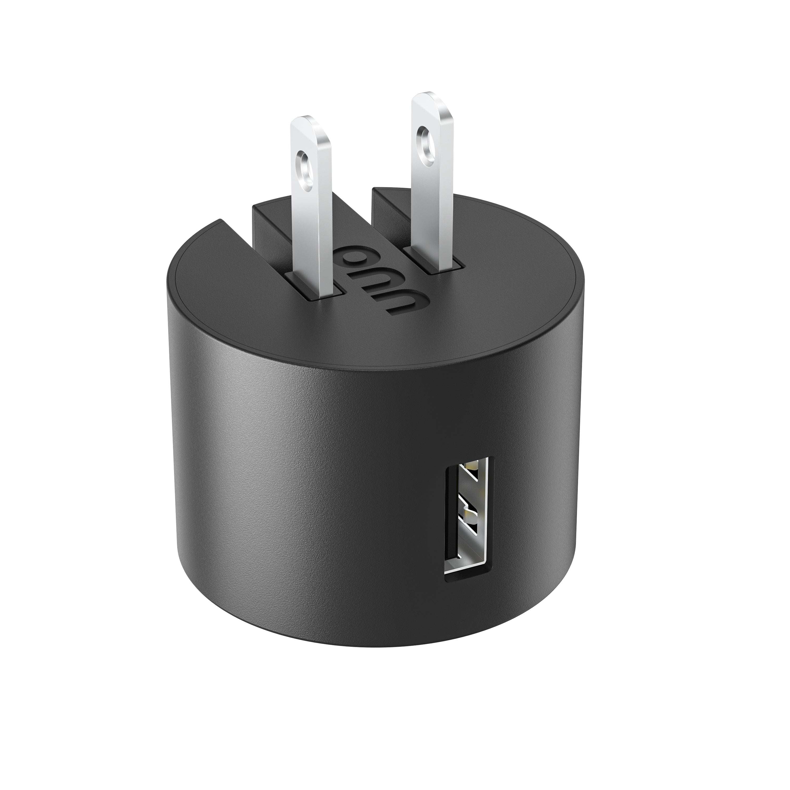 onn 12W Single USB-A Port Wall Charger, Foldable Plug, Black - Compatible with iPhone, Samsung Galaxy, Note, Pixel Devices iPad Pro, & More - Image 2