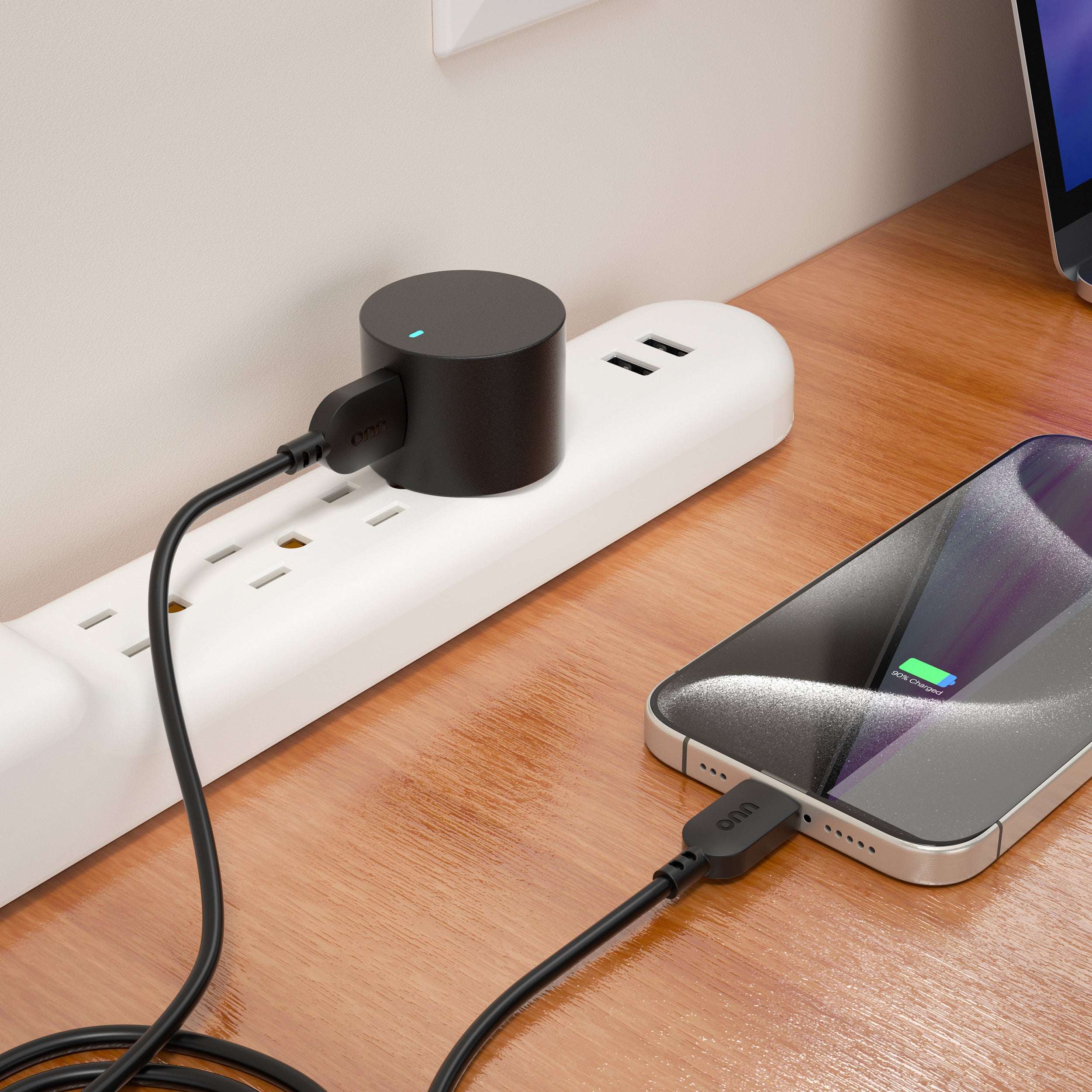 onn 12W Single USB-A Port Wall Charger, Foldable Plug, Black - Compatible with iPhone, Samsung Galaxy, Note, Pixel Devices iPad Pro, & More - Image 3
