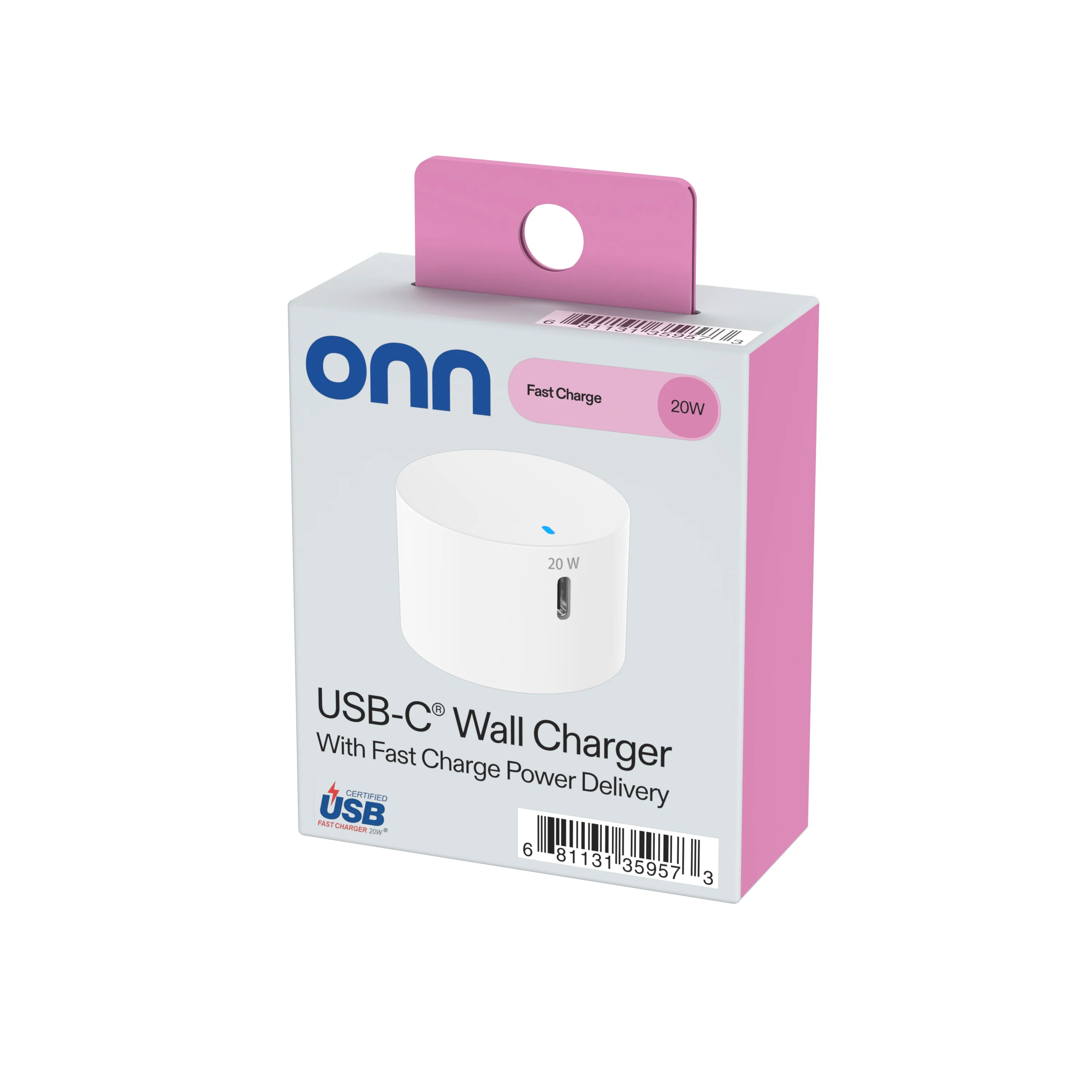 onn 20W Single USB-C Port Wall Charger, Fast Charging, USB-IF Certified, Foldable Plug, White - Compatible with iPhone 17/16/15 Series, Samsung Galaxy, Note, Pixel Devices iPad Pro, & More - Image 5
