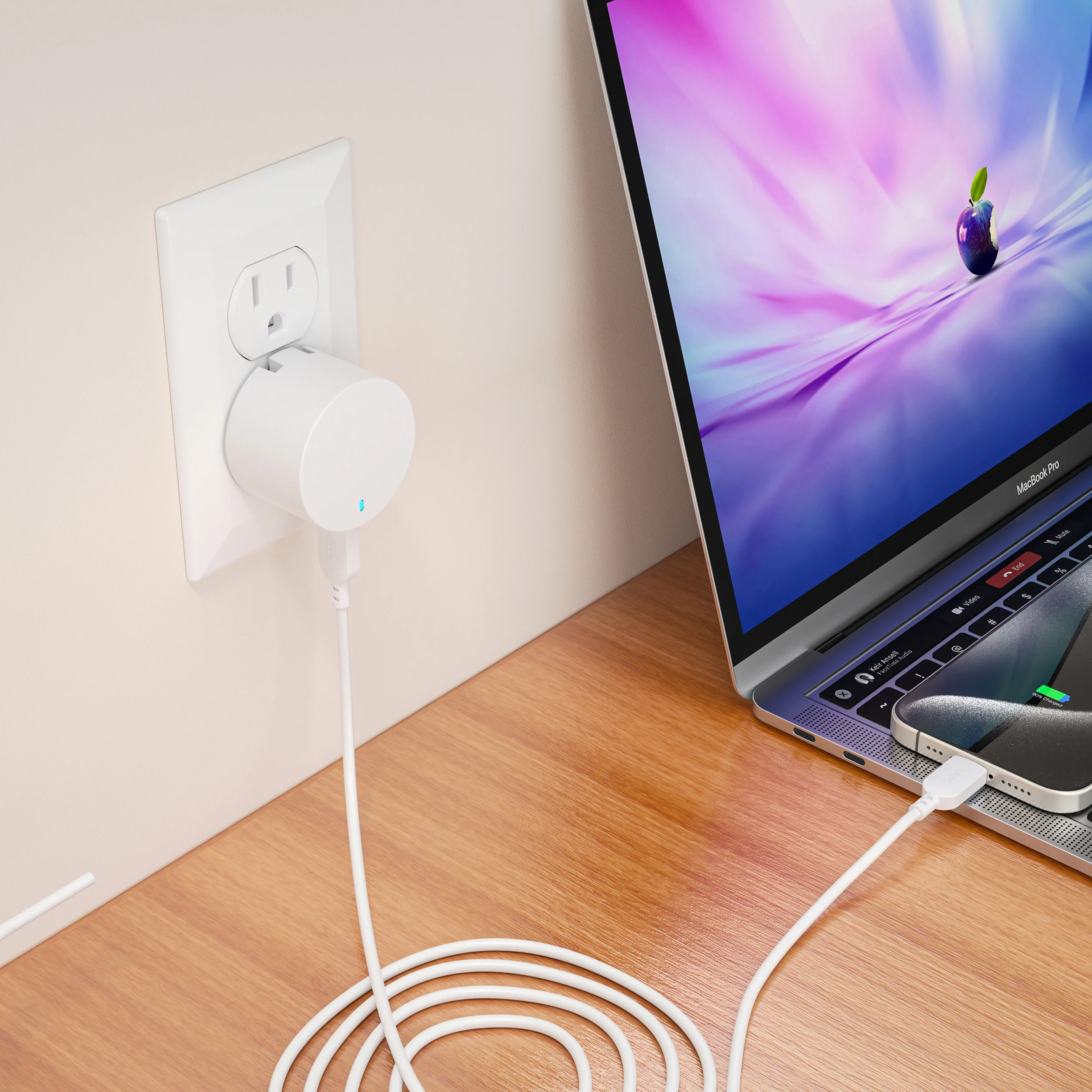 onn 20W Single USB-C Port Wall Charger with 3ft C-C Cable, Fast Charging, USB-IF Certified,Foldable Plug, White - Compatible with iPhone 17/16/15 Series, Galaxy, Note, Pixel, iPad Pro, & More - Image 10