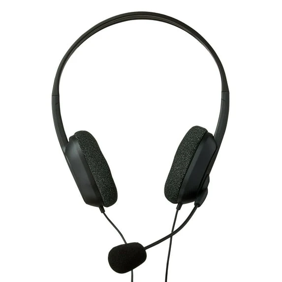 onn 3.5mm AUX Stereo Headset with Built-In Microphone, Black - Image 5