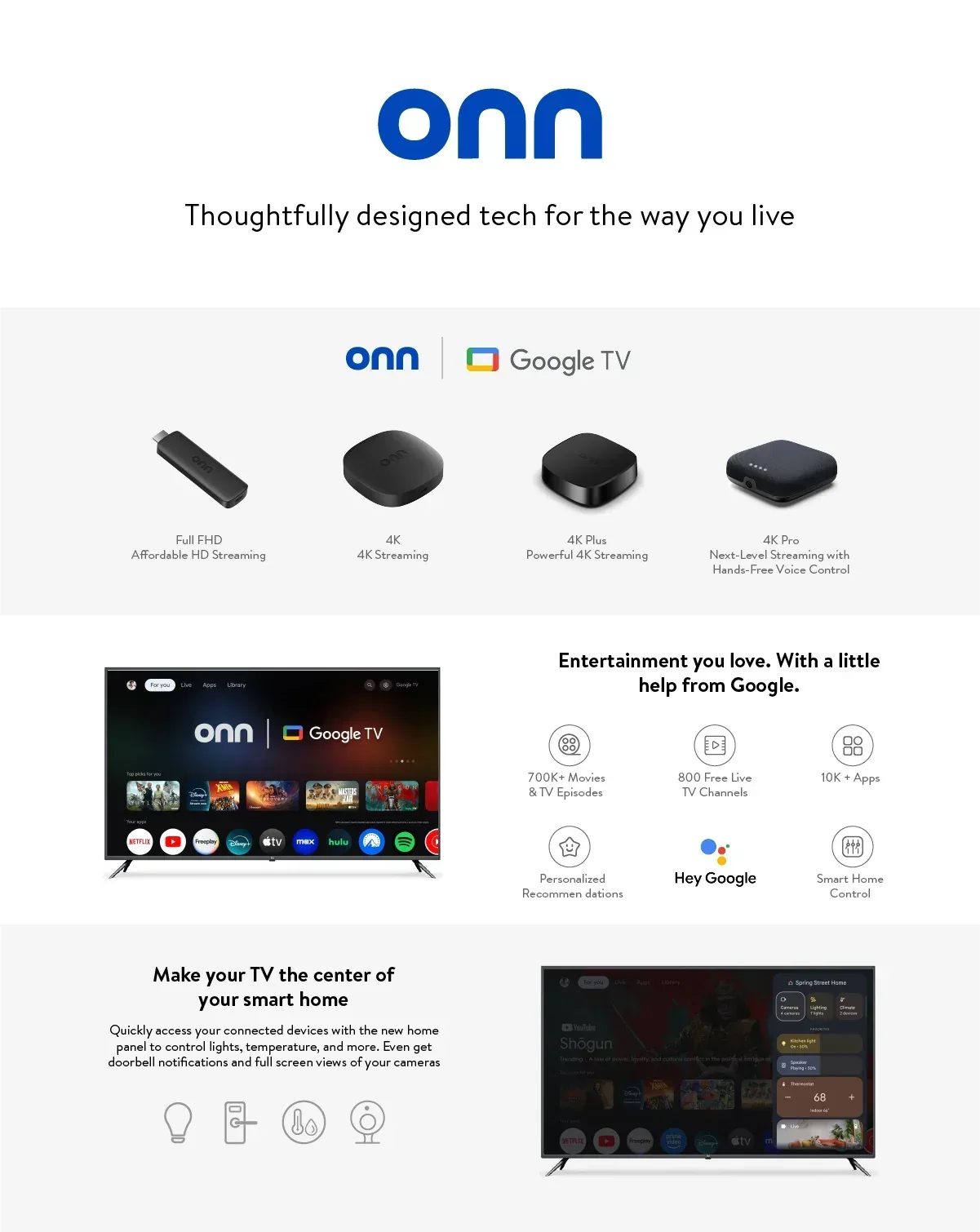 onn 4K Pro Streaming Device, Google TV with Gemini* - Ultra-fast Streaming, Stunning 4K UHD, 32GB Storage, 3GB RAM, Dolby Vision & Atmos, Find My Remote with Backlight, Ethernet Port - Image 11