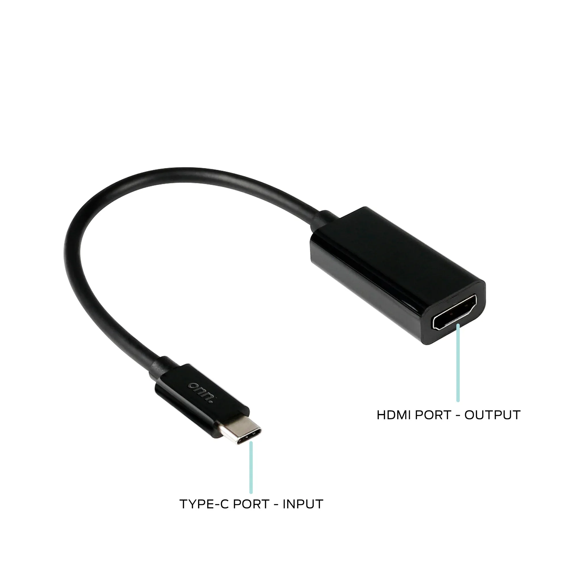 onn 6" USB-C to HDMI Adapter, Black - Image 5