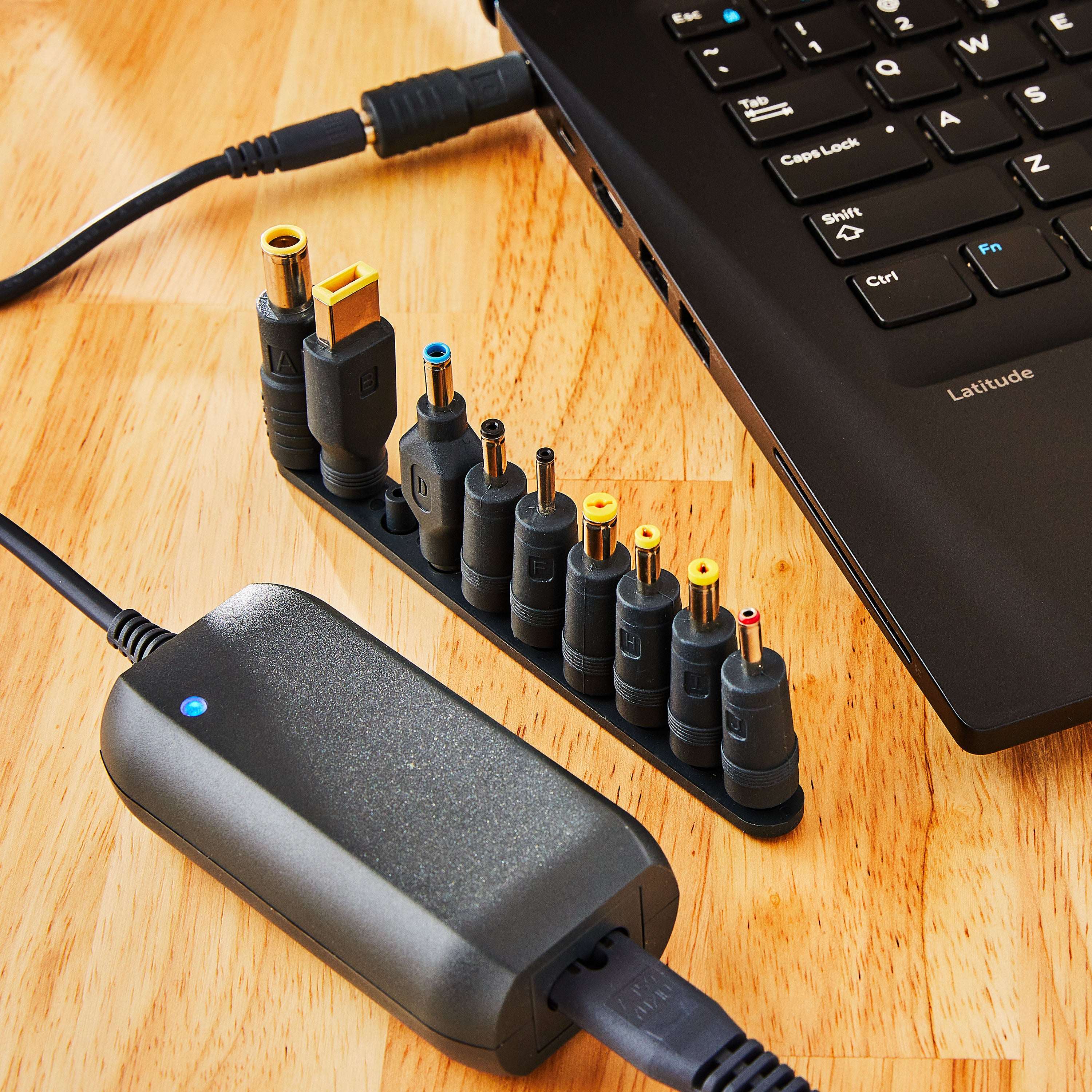 onn 65W Laptop Charger with 10 Interchangeable Tips, 10ft Power Cord, for HP, Dell, Lenovo, Grey - Image 2