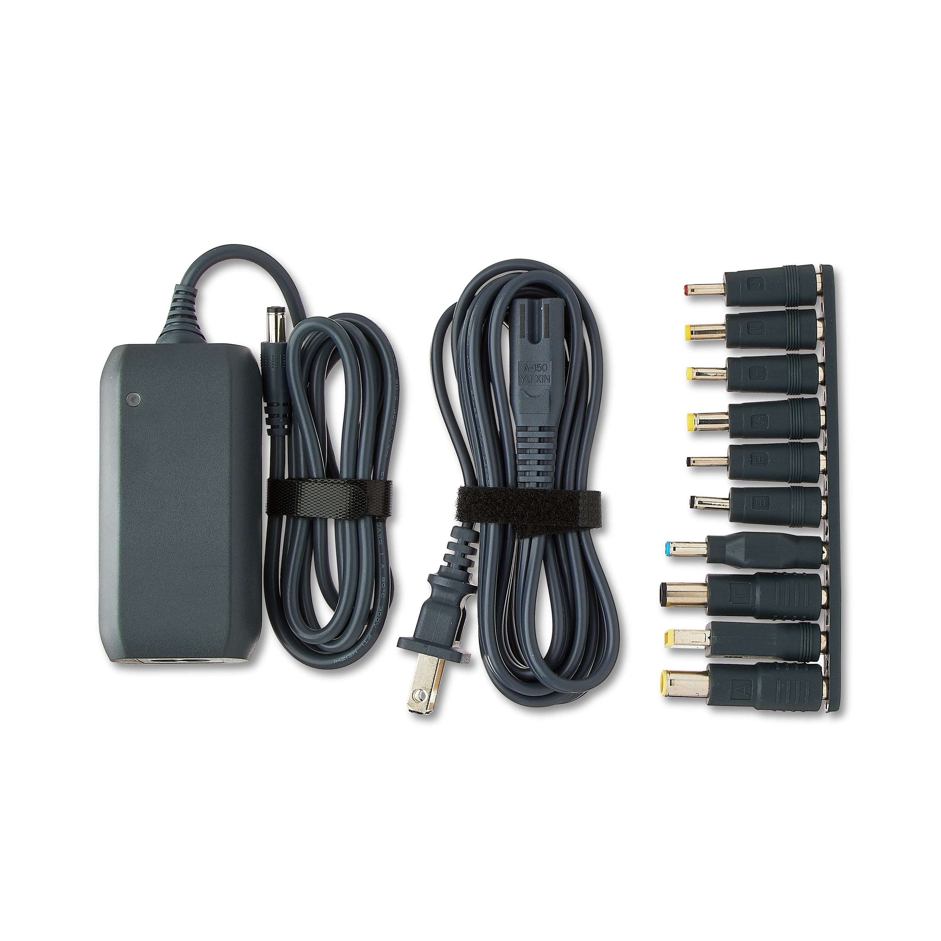 onn 65W Laptop Charger with 10 Interchangeable Tips, 10ft Power Cord, for HP, Dell, Lenovo, Grey - Image 6