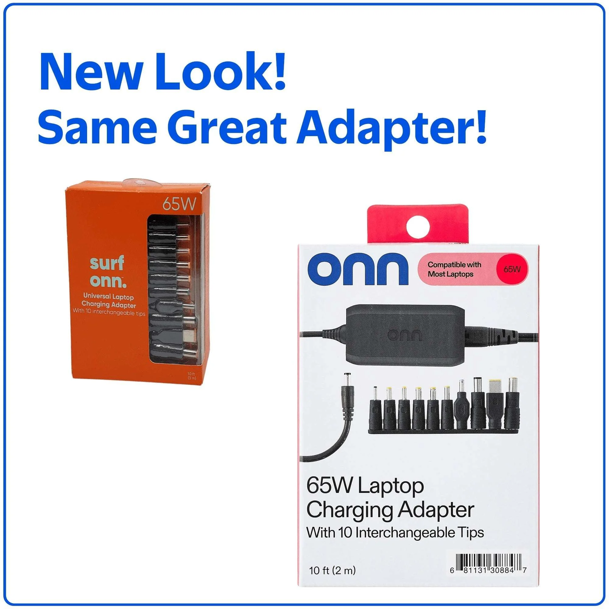 onn 65W Laptop Charger with 10 Interchangeable Tips, 10ft Power Cord, for HP, Dell, Lenovo, Grey - Image 7