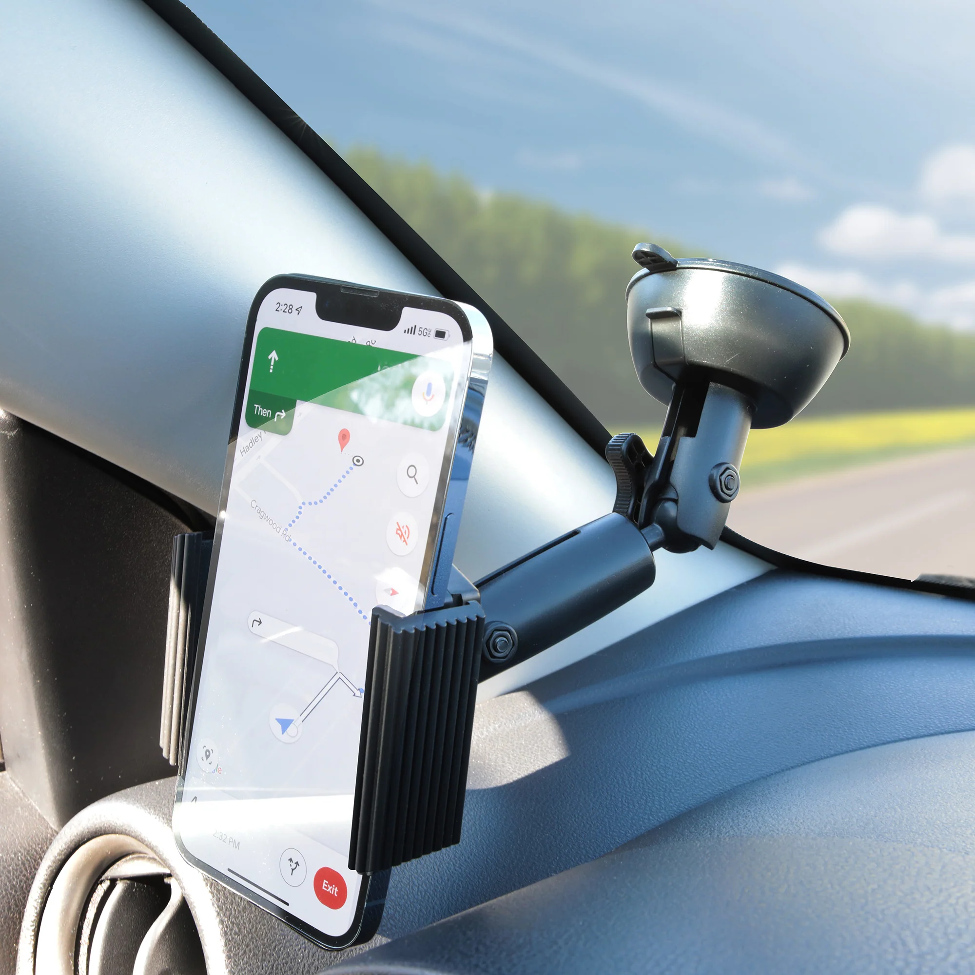 onn. 7-in-1 Universal Car Phone Mount Kit, Cup Holder, Vent, Dash, Windshield with Adjustable Ball Joint - Image 7