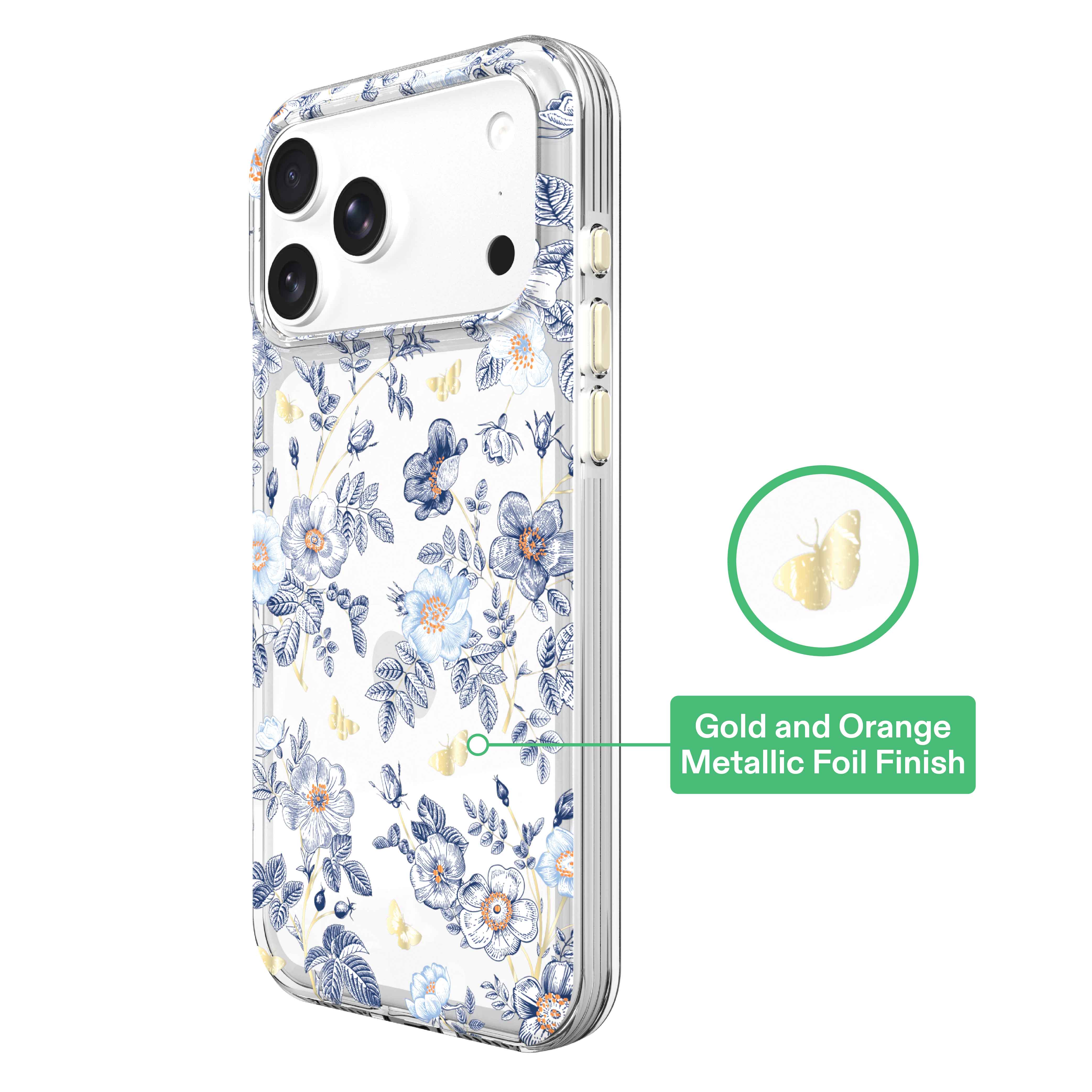 onn Blue Toile Phone Case for iPhone 17 Pro Max - Image 2