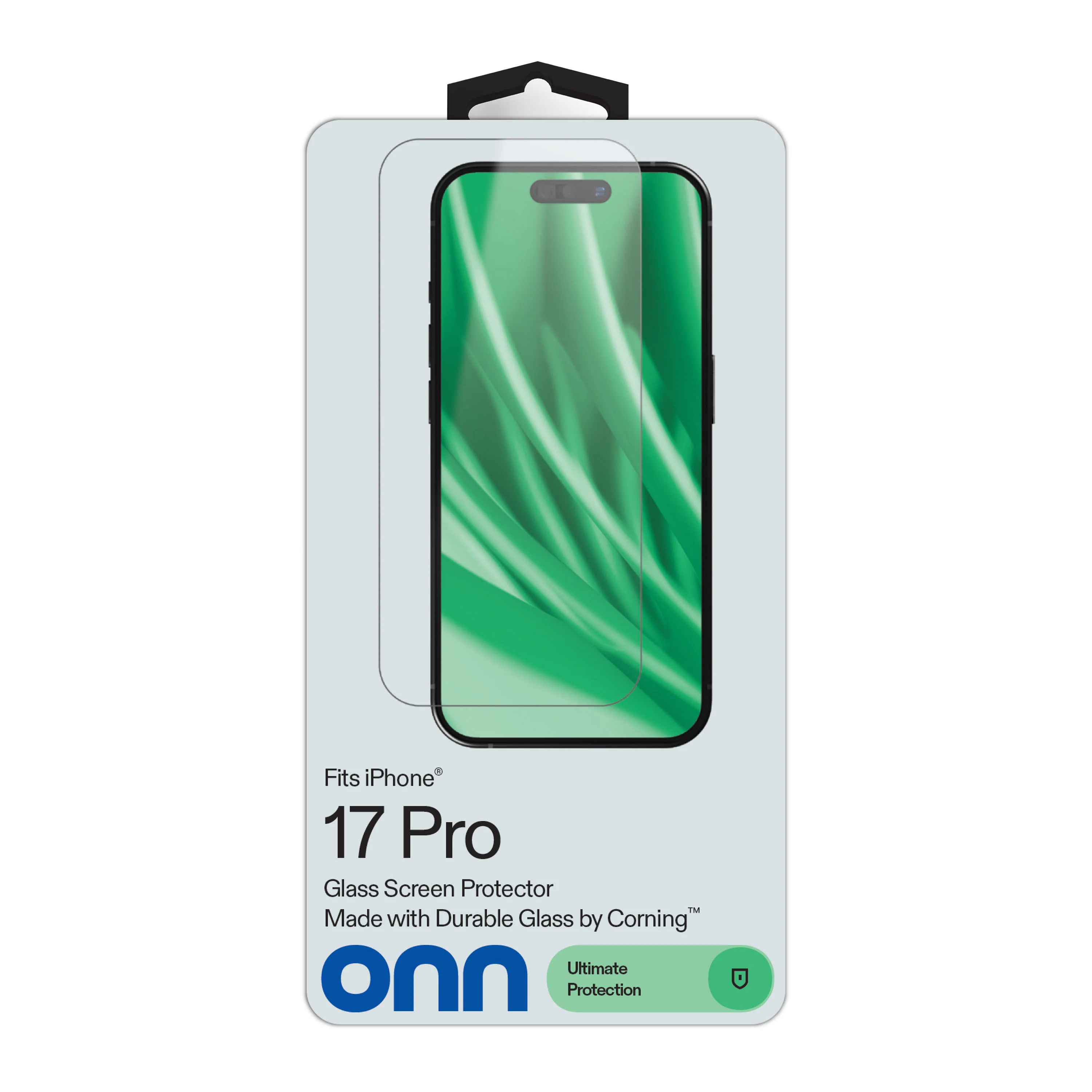 onn Corning Glass Screen Protector for iPhone® 17 Pro, Made with Durable Glass by Corning™ for Ultimate Protection, Includes Easy Application Tray - Image 2
