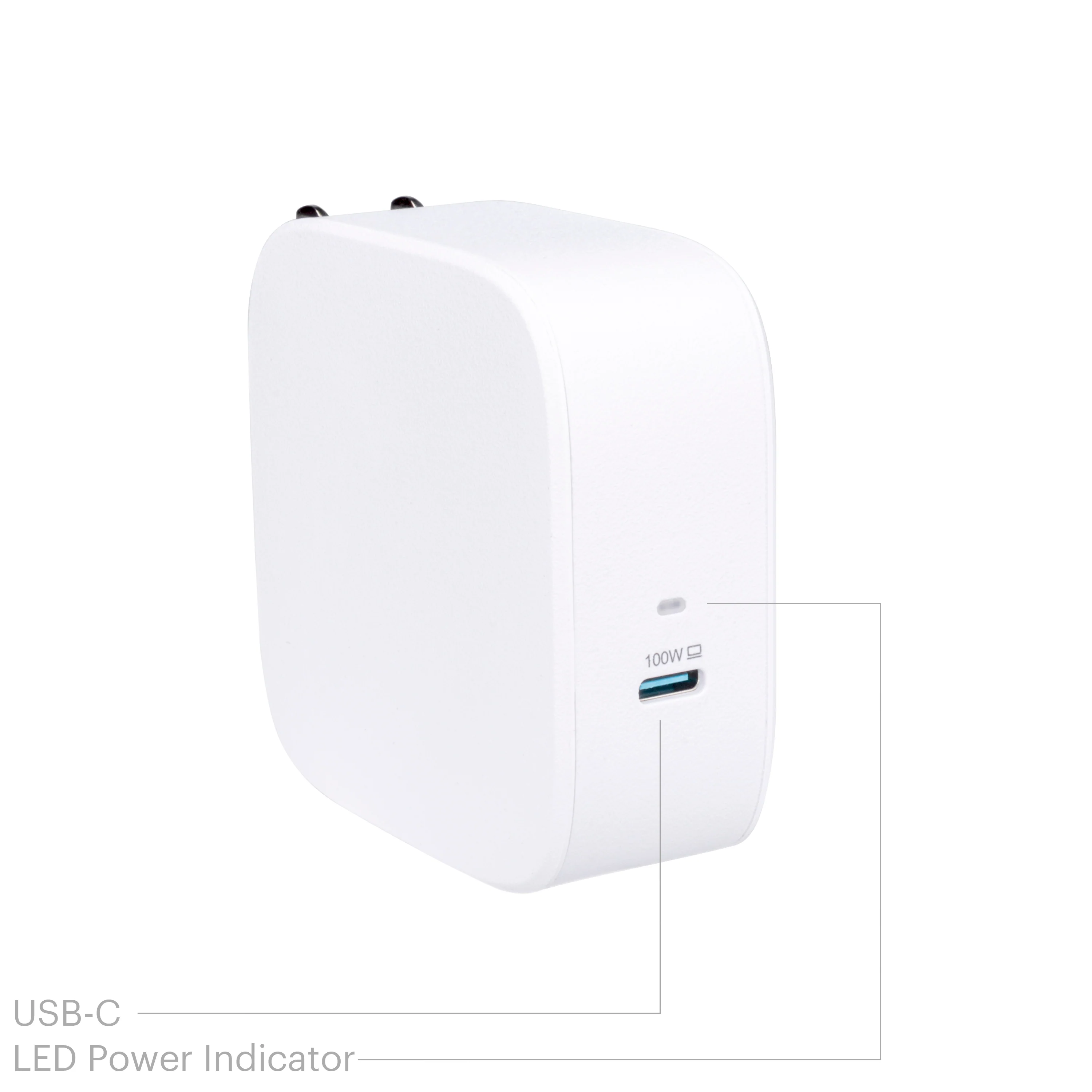 onn GAN 100W Laptop Charger Compatible for Apple, Dell, HP, Asus, Acer, Lenovo, Samsung White