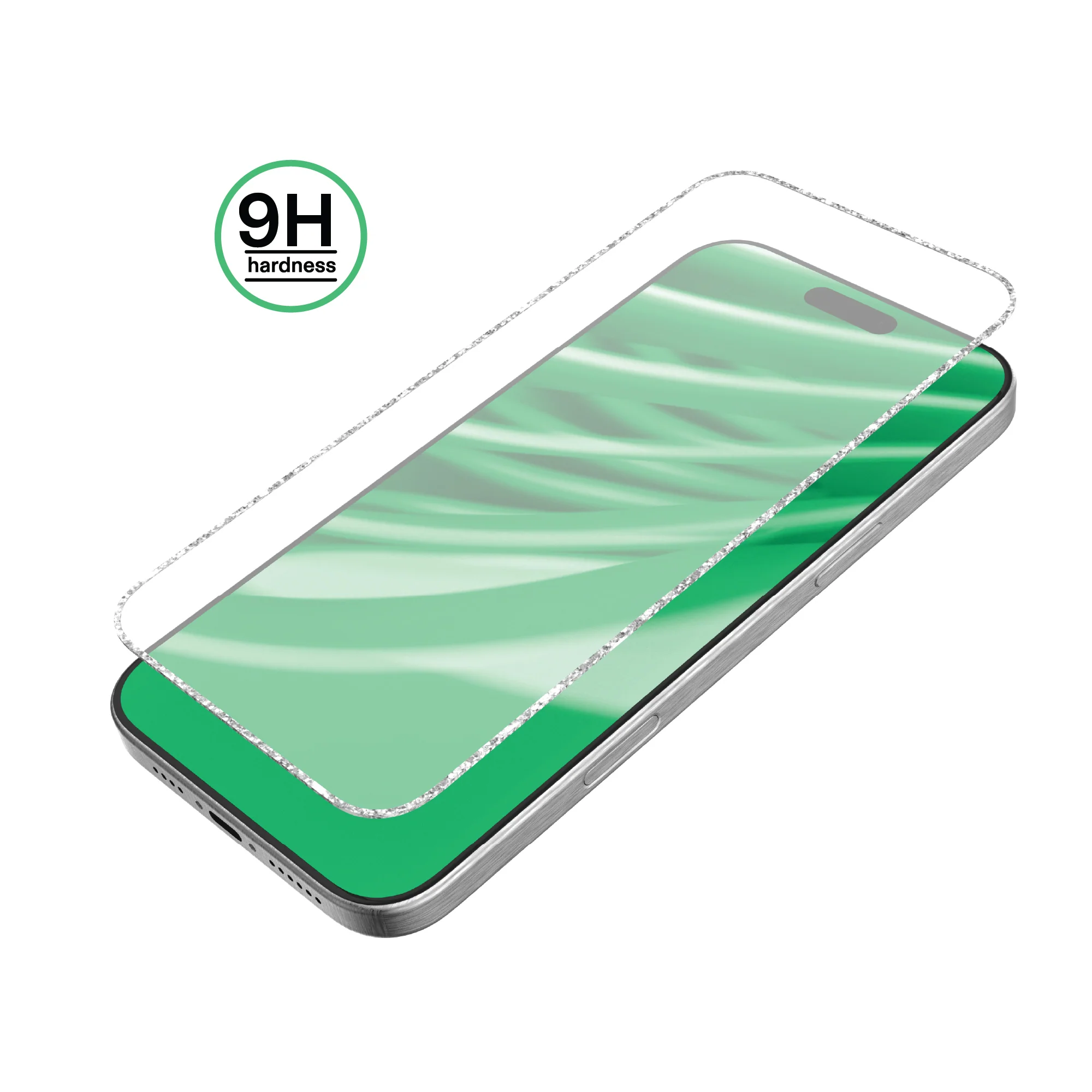 onn Glitter Frame Glass Screen Protector with Easy Application Tray for iPhone Air - Image 4