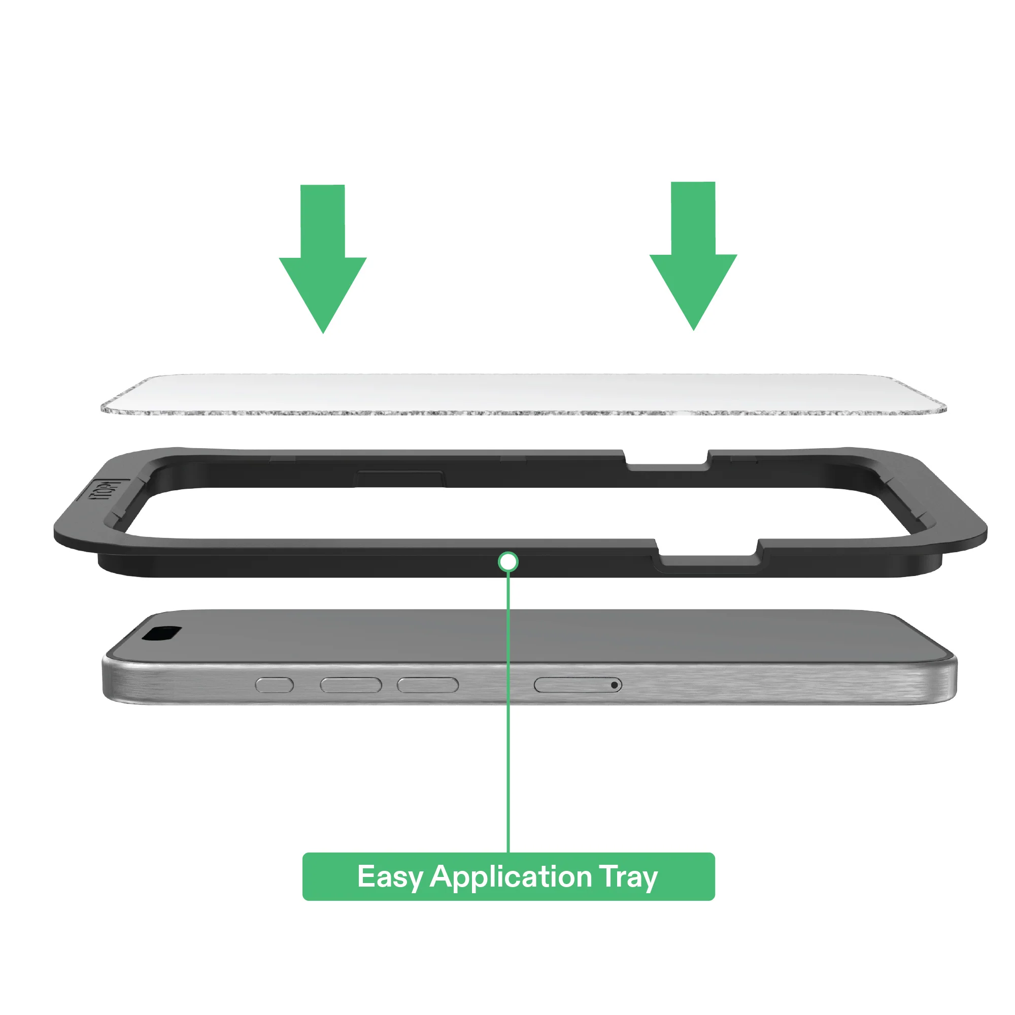 onn Glitter Frame Glass Screen Protector with Easy Application Tray for iPhone Air - Image 5