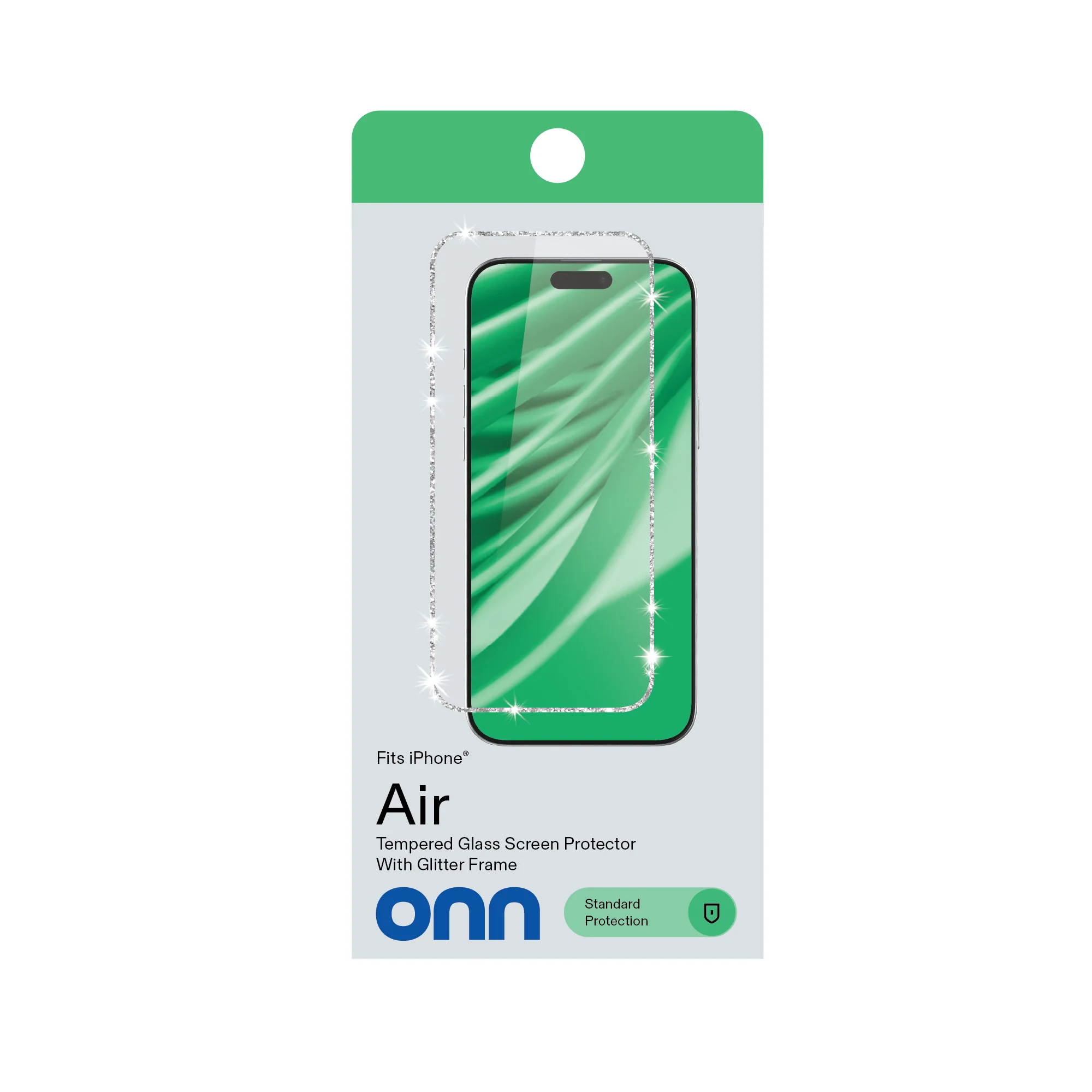 onn Glitter Frame Glass Screen Protector with Easy Application Tray for iPhone Air - Image 7