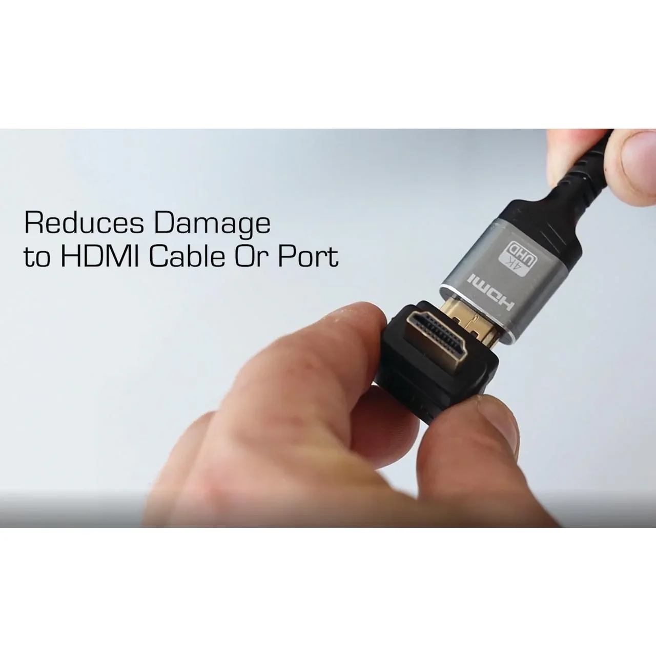 onn HDMI 90-Degree Adapter, Black - Image 2