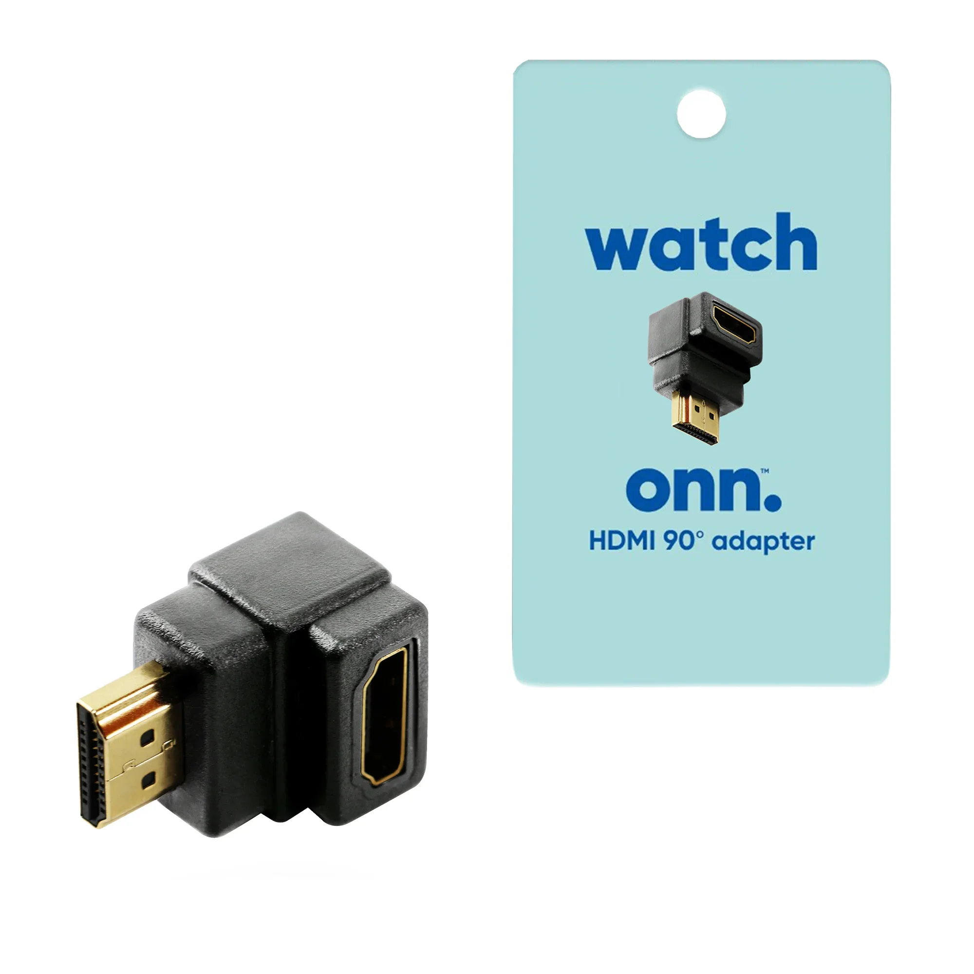 onn HDMI 90-Degree Adapter, Black - Image 5