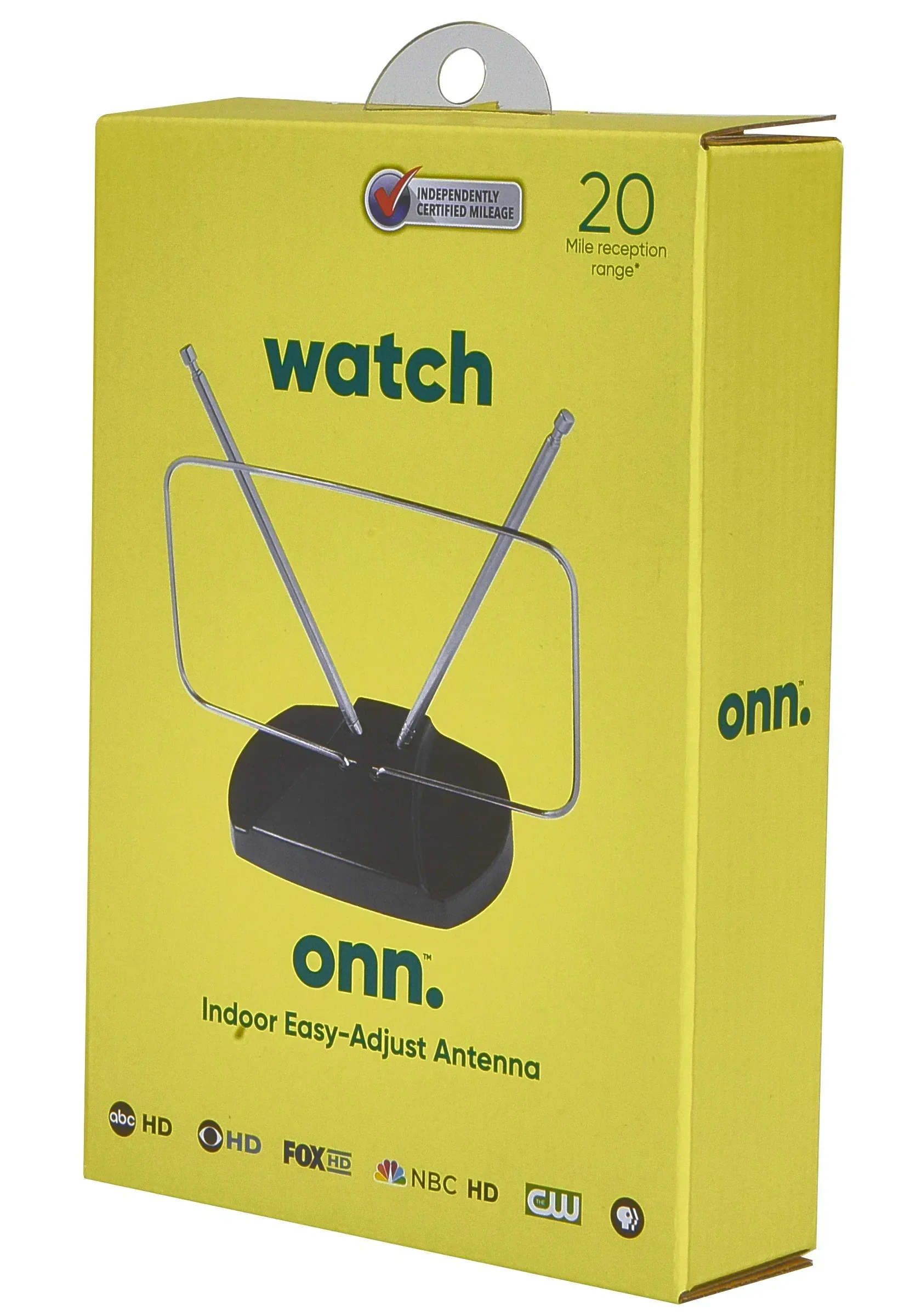 onn Indoor TV Antenna with Easy Adjust, 20 Miles Range, Includes Coaxial Cable, Supports NextGen TV, 4K/8K HD, UHF and VHF - Image 10