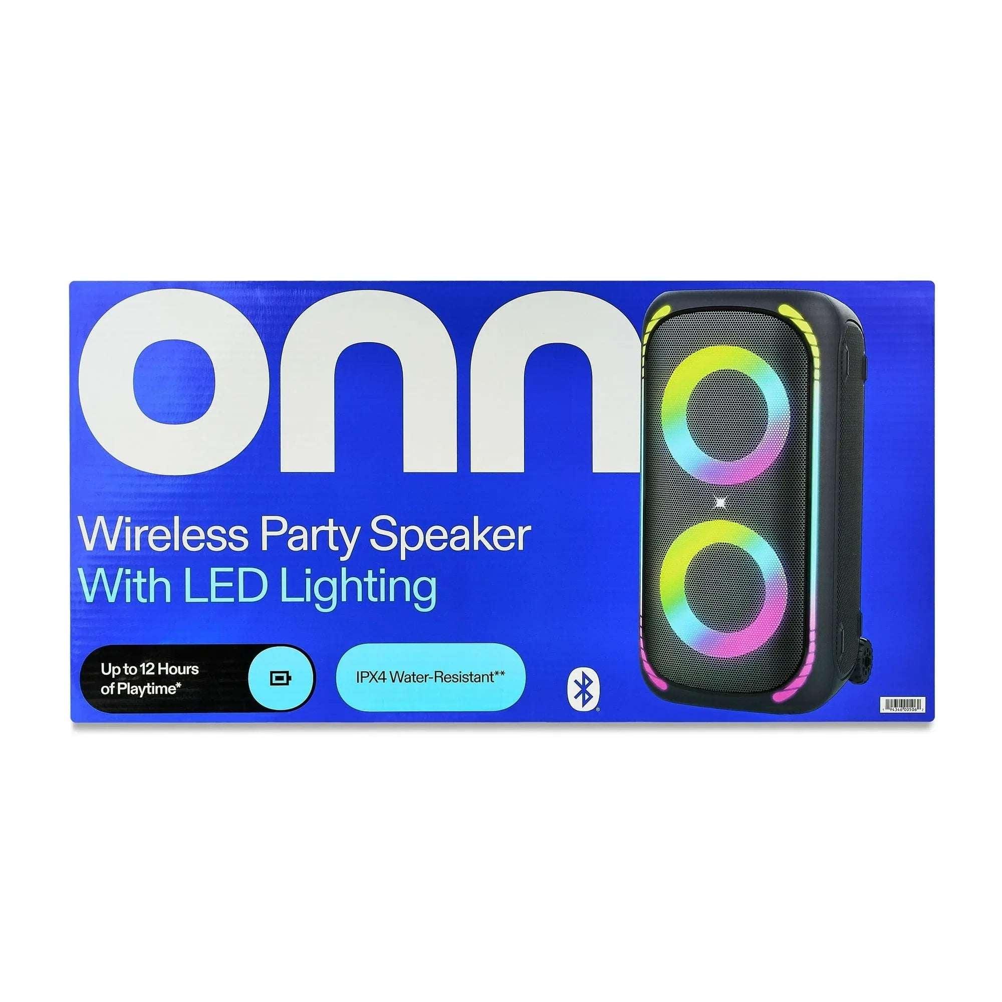 onn. Large Party Speaker Gen 2 with LED Lighting - Image 3