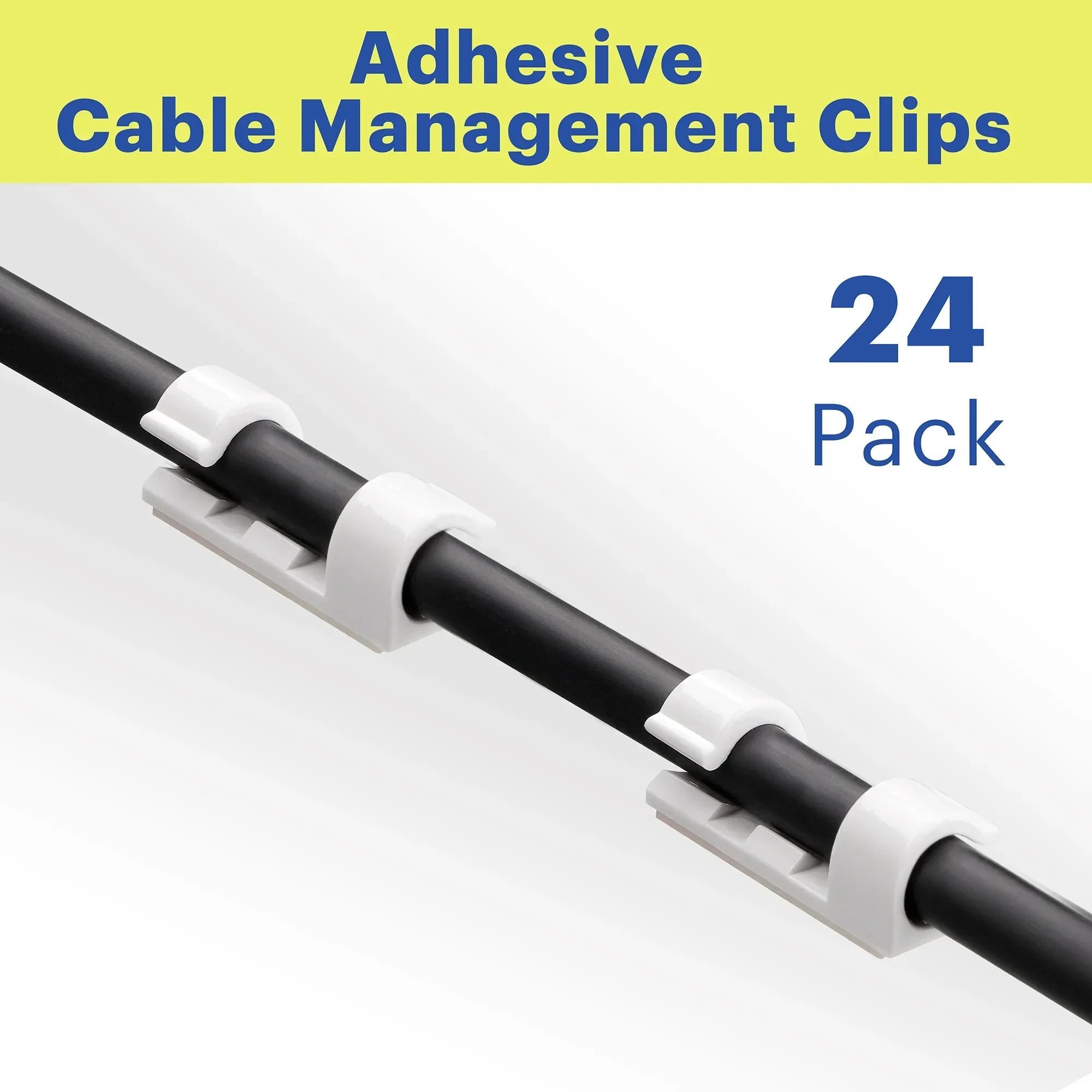 onn Peel and Stick Adhesive Cable Management Clips, 24 Count - Image 7