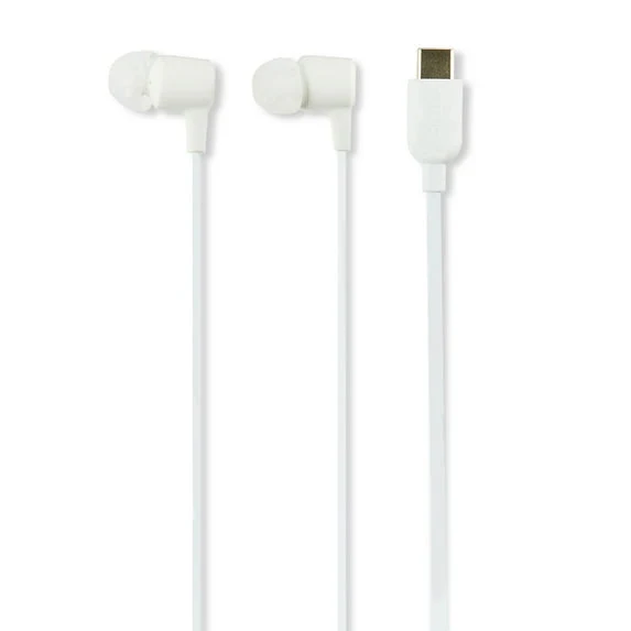 onn. Pink Wired Earphones with USB-C and Microphone - Image 5