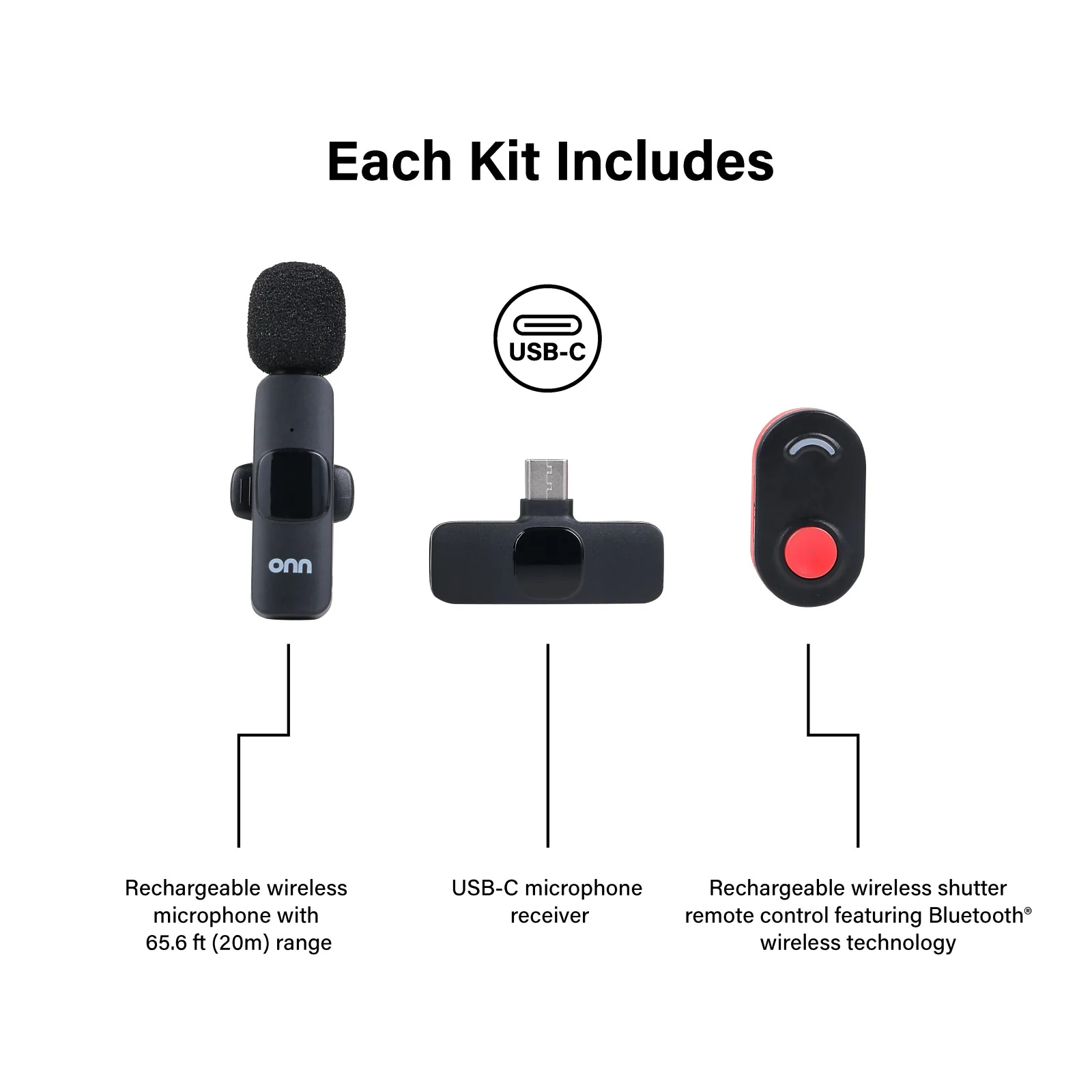 onn Portable LED Video Light Kit with Tripod Grip, Smartphone Holder & Bluetooth Remote for Vlogging, Streaming, and Photography - Image 5