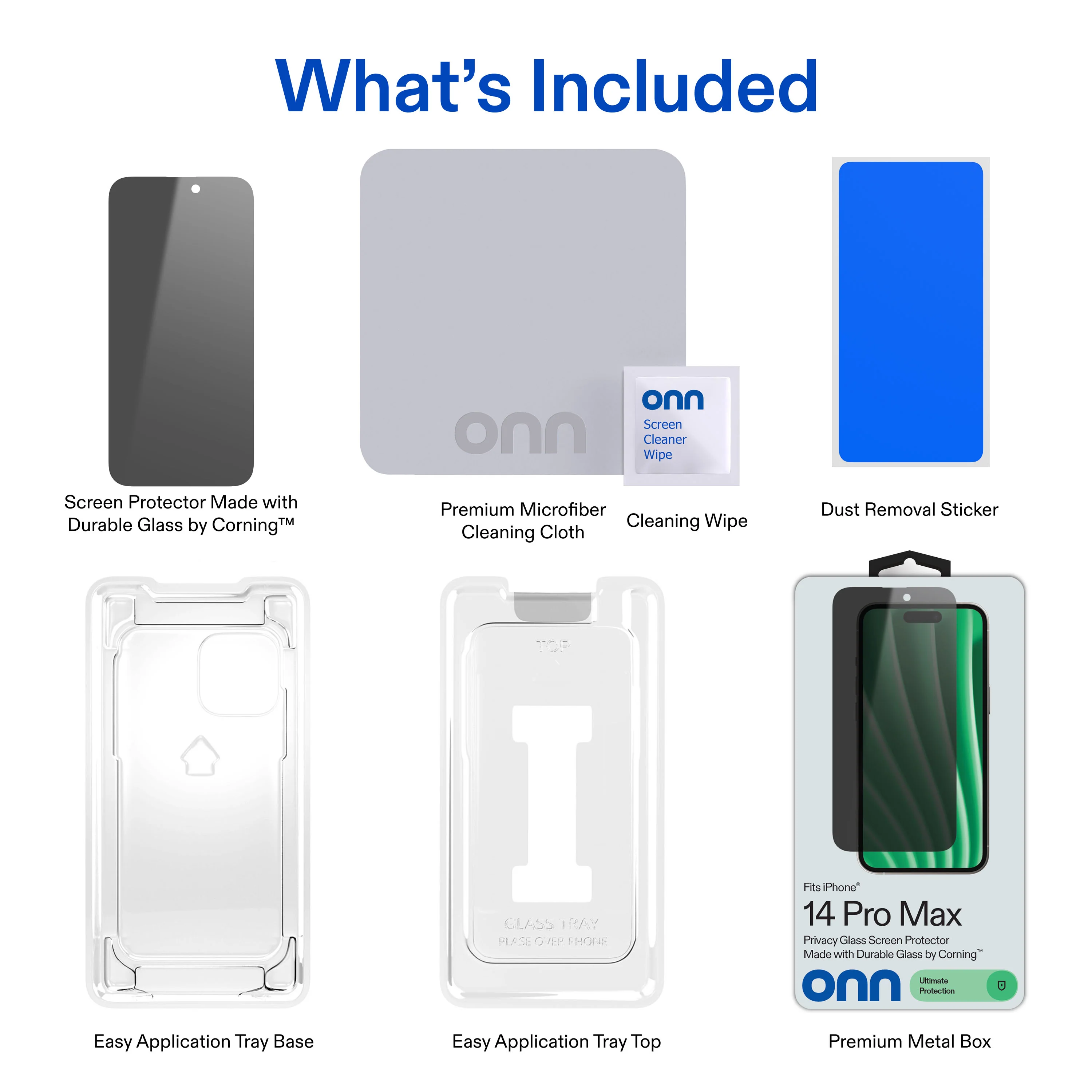 onn Privacy Glass Screen Protector for iPhone® 17 Pro, Made with Durable Glass by Corning™ for Ultimate Protection, Includes Easy Application Tray - Image 7