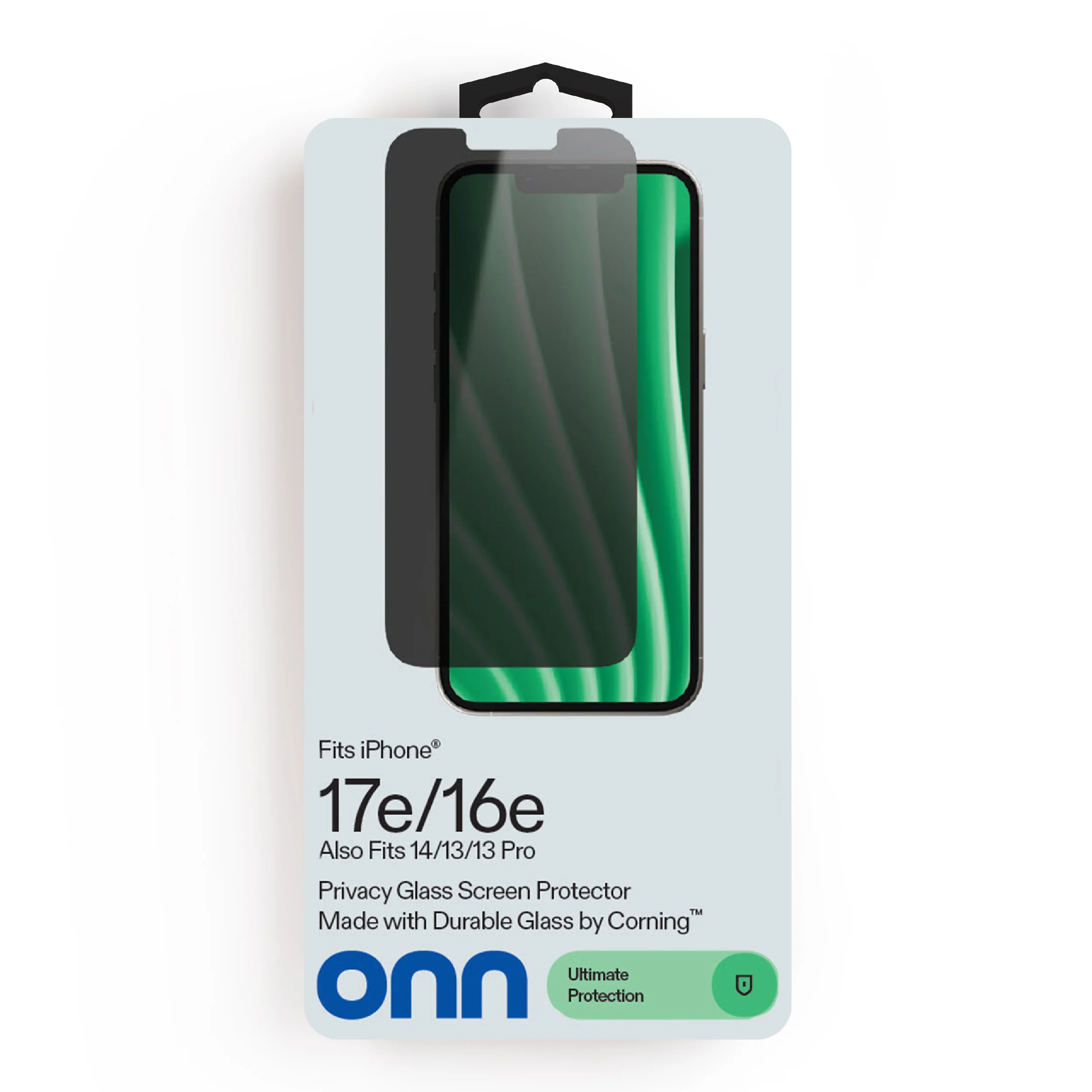 onn Privacy Screen Protector for iPhone® 17e / 16e / 14 / 13 / 13 Pro, Provides Ultimate Protection with Durable Glass by Corning™, Plus Advanced Easy Application Tray - Image 2
