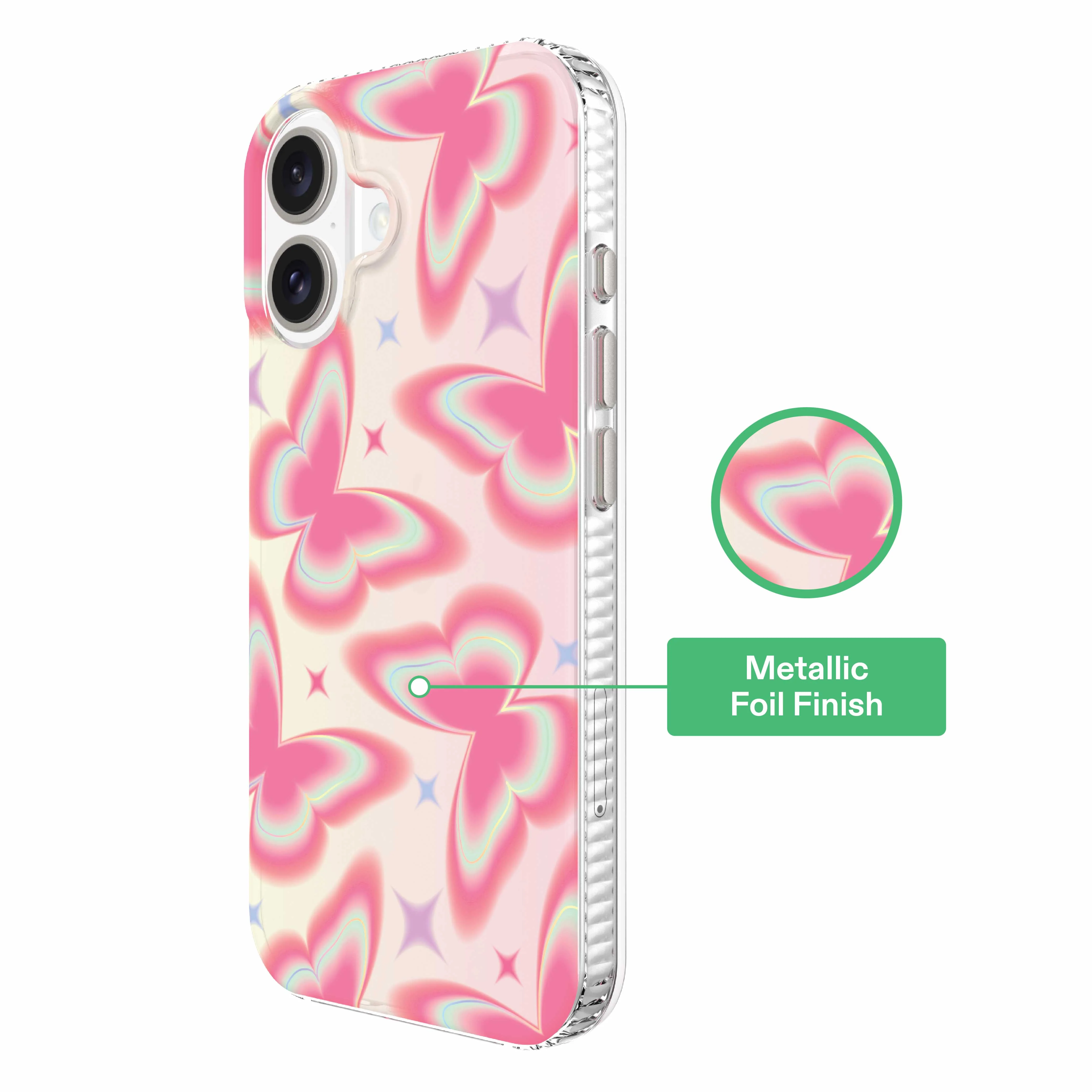 onn Retro Butterfly Phone Case for iPhone 16 - Image 2