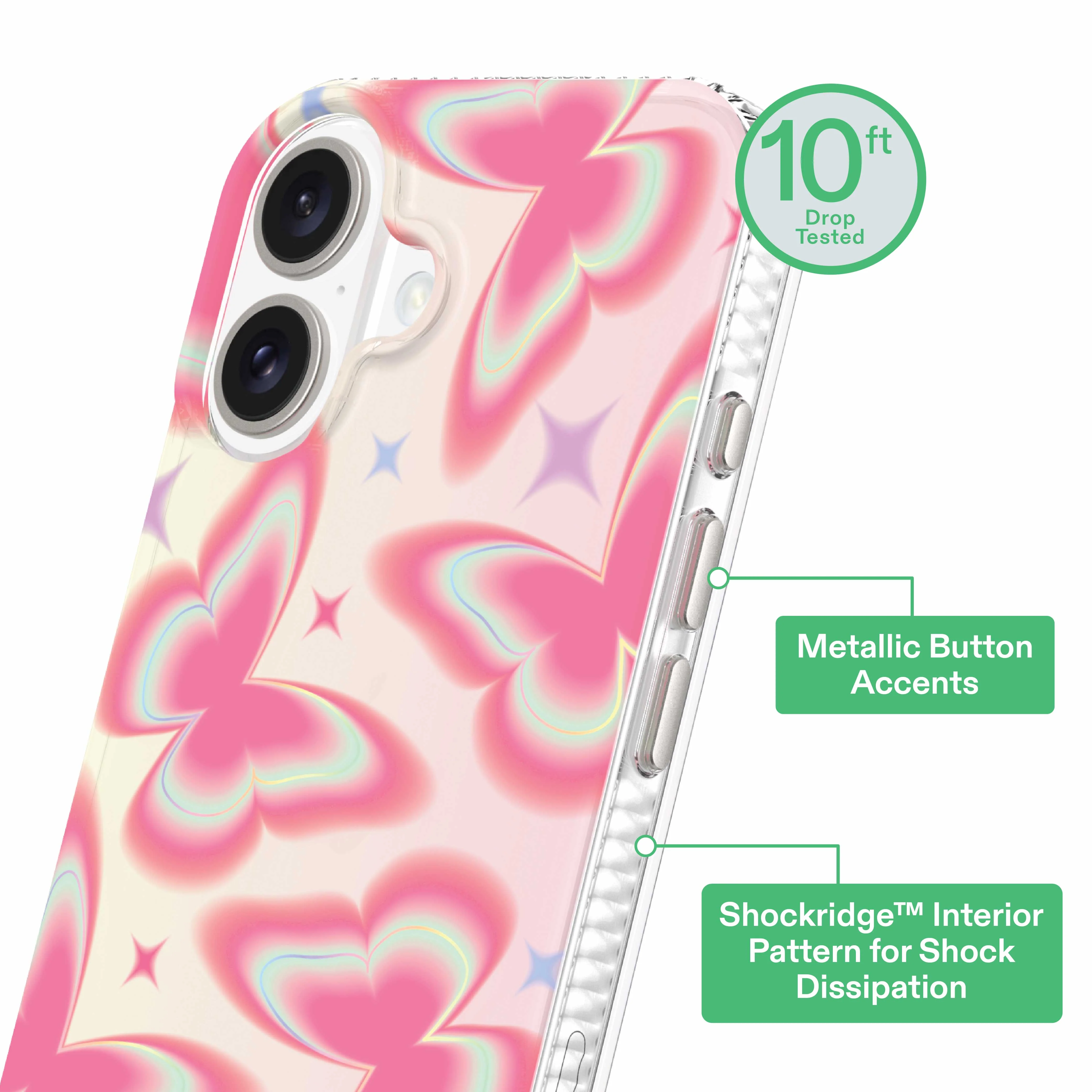 onn Retro Butterfly Phone Case for iPhone 16 - Image 3