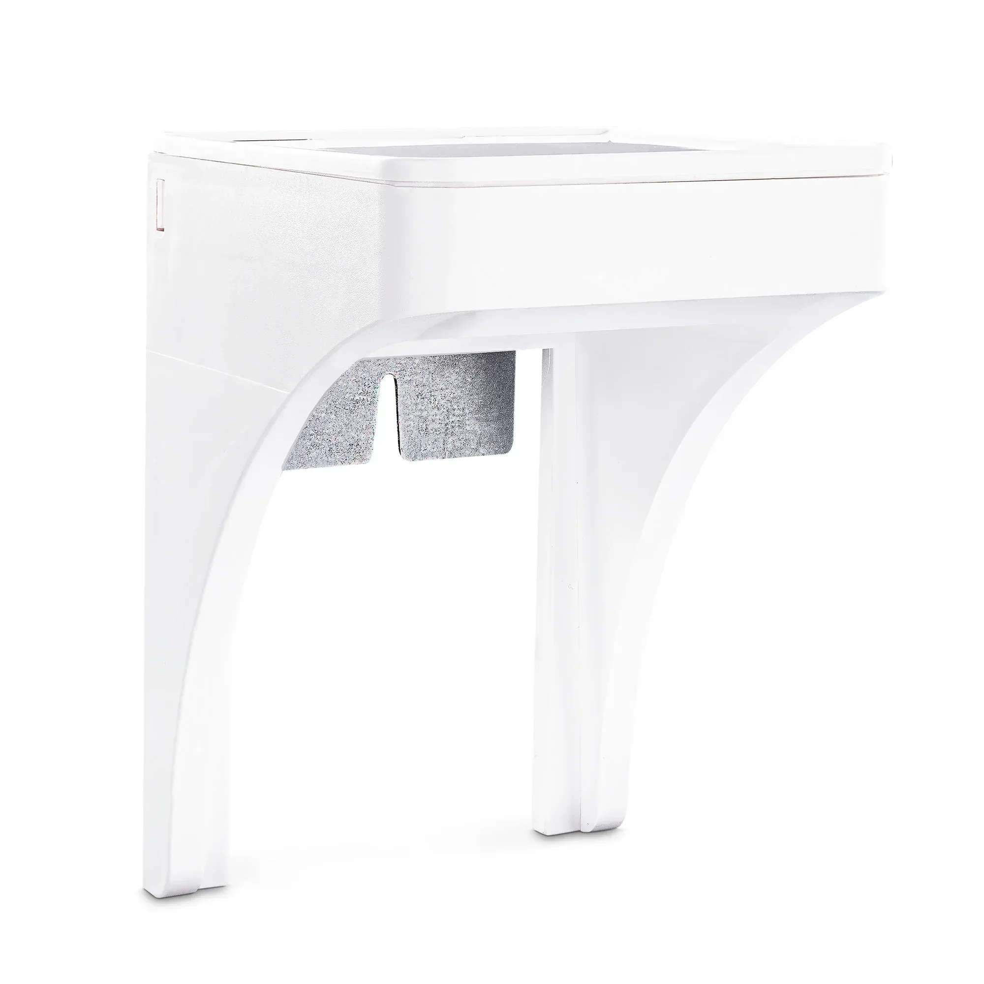 onn. White Outlet Shelf with Power Cord Storage Compartment - Image 2