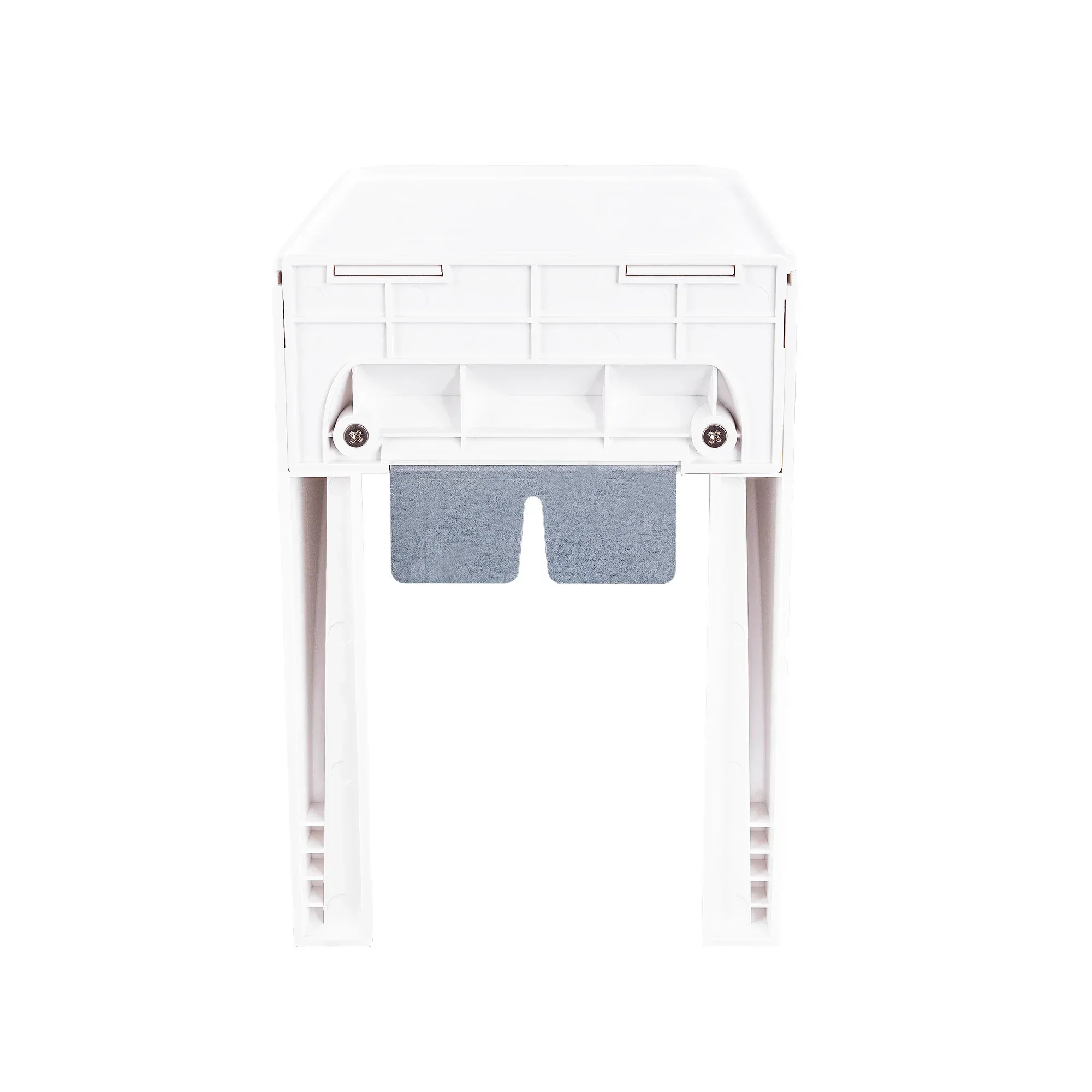 onn. White Outlet Shelf with Power Cord Storage Compartment - Image 3