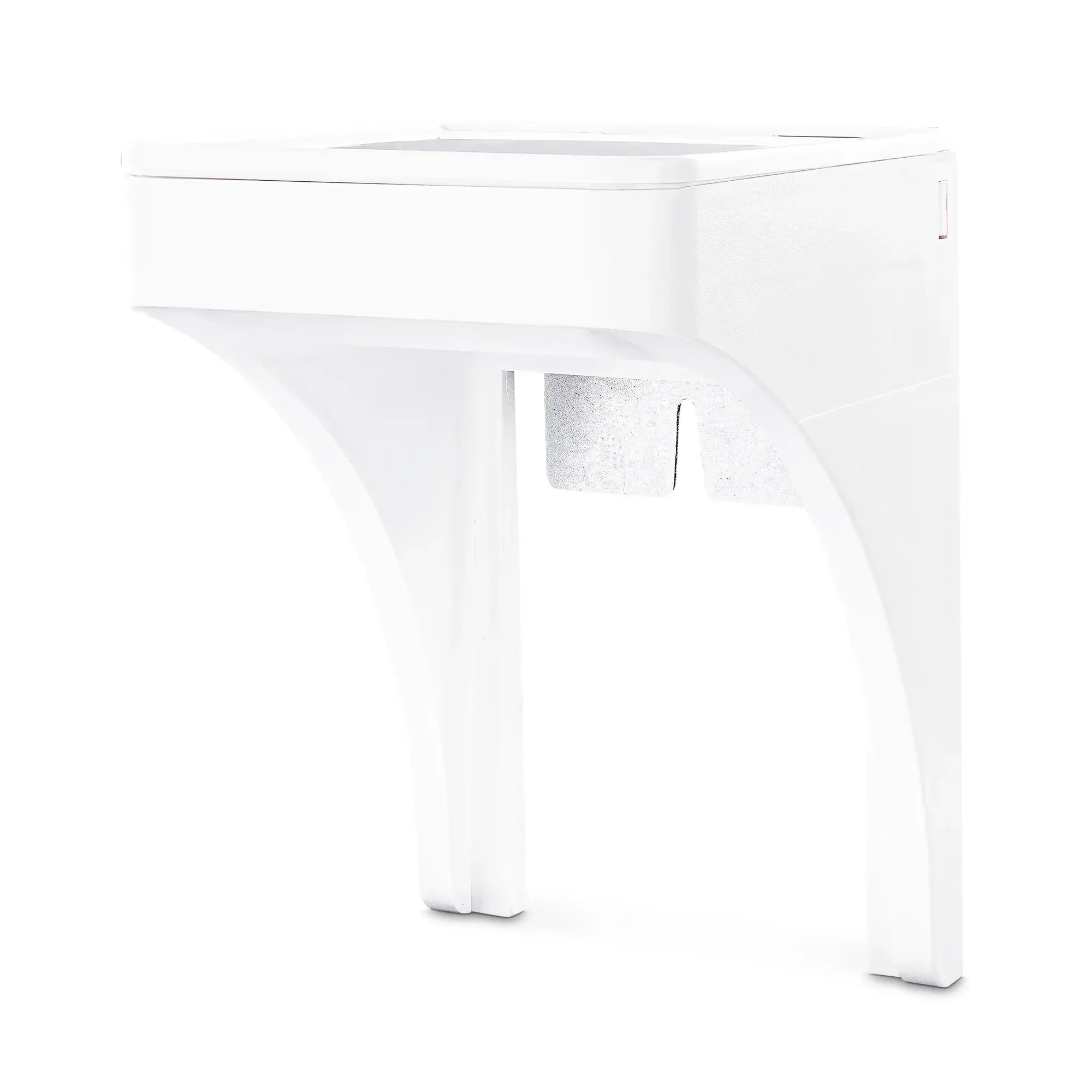 onn. White Outlet Shelf with Power Cord Storage Compartment - Image 4
