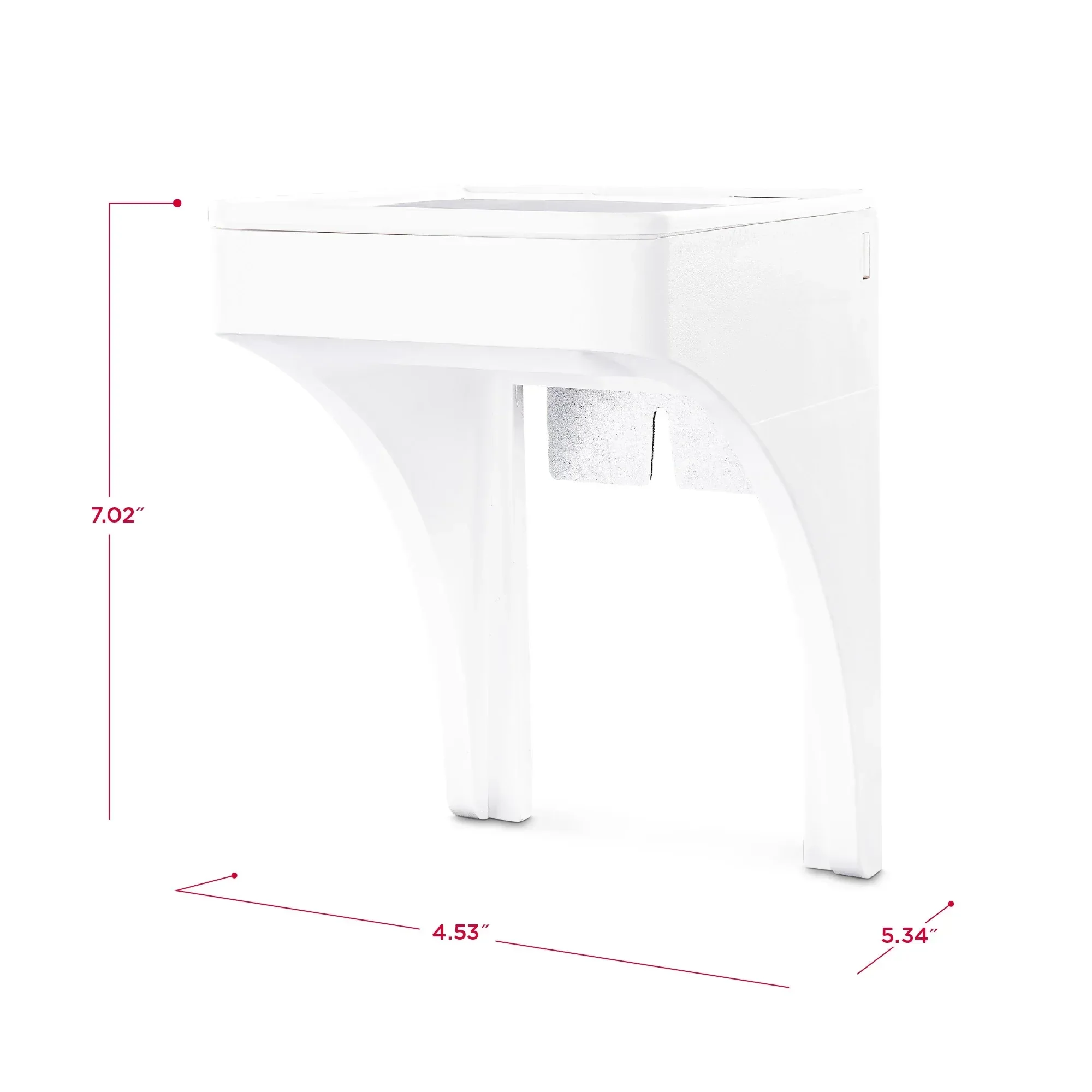 onn. White Outlet Shelf with Power Cord Storage Compartment - Image 8