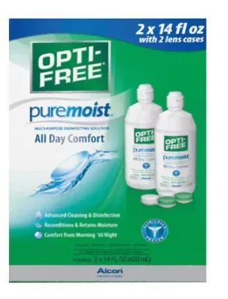 Opti-Free PureMoist Contact Lens Care Solution, 2 pk./14 fl. oz. with 2 Lens Cases - Image 2