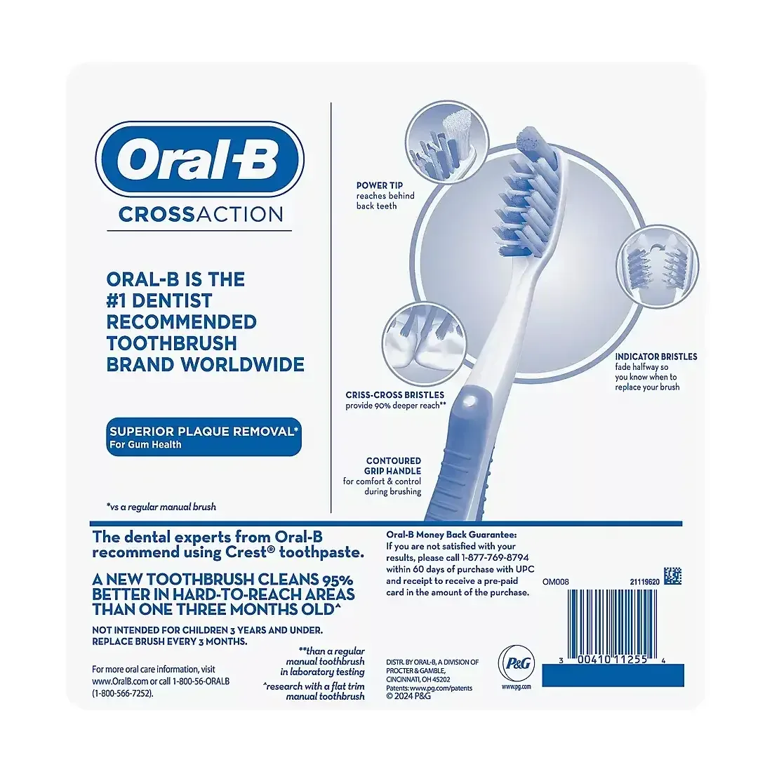 Oral-B Cross Action Manual Toothbrushes, 8 pk. - Image 2