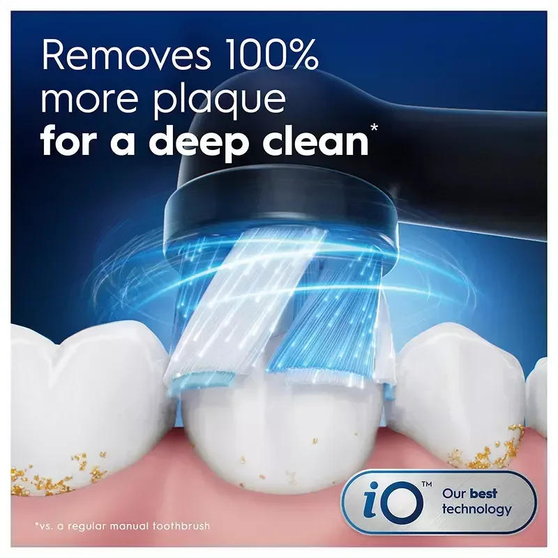 Oral-B iO Ultimate Clean Replacement Brush Heads, Black and White, 8 ct. - Image 5