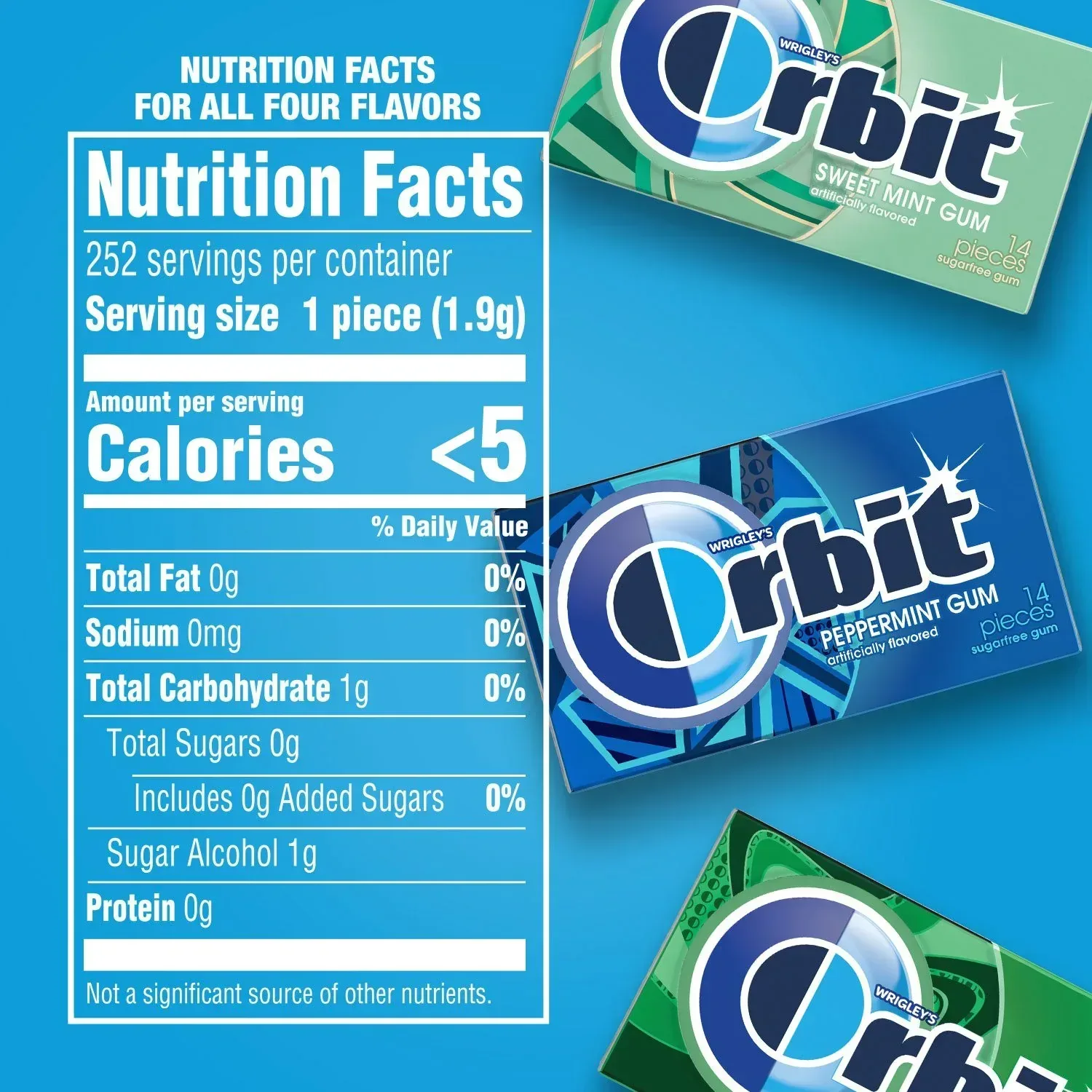 Orbit Mint Sugar Free Chewing Gum, Variety Pack, 14 pcs., 18 pk. - Image 3