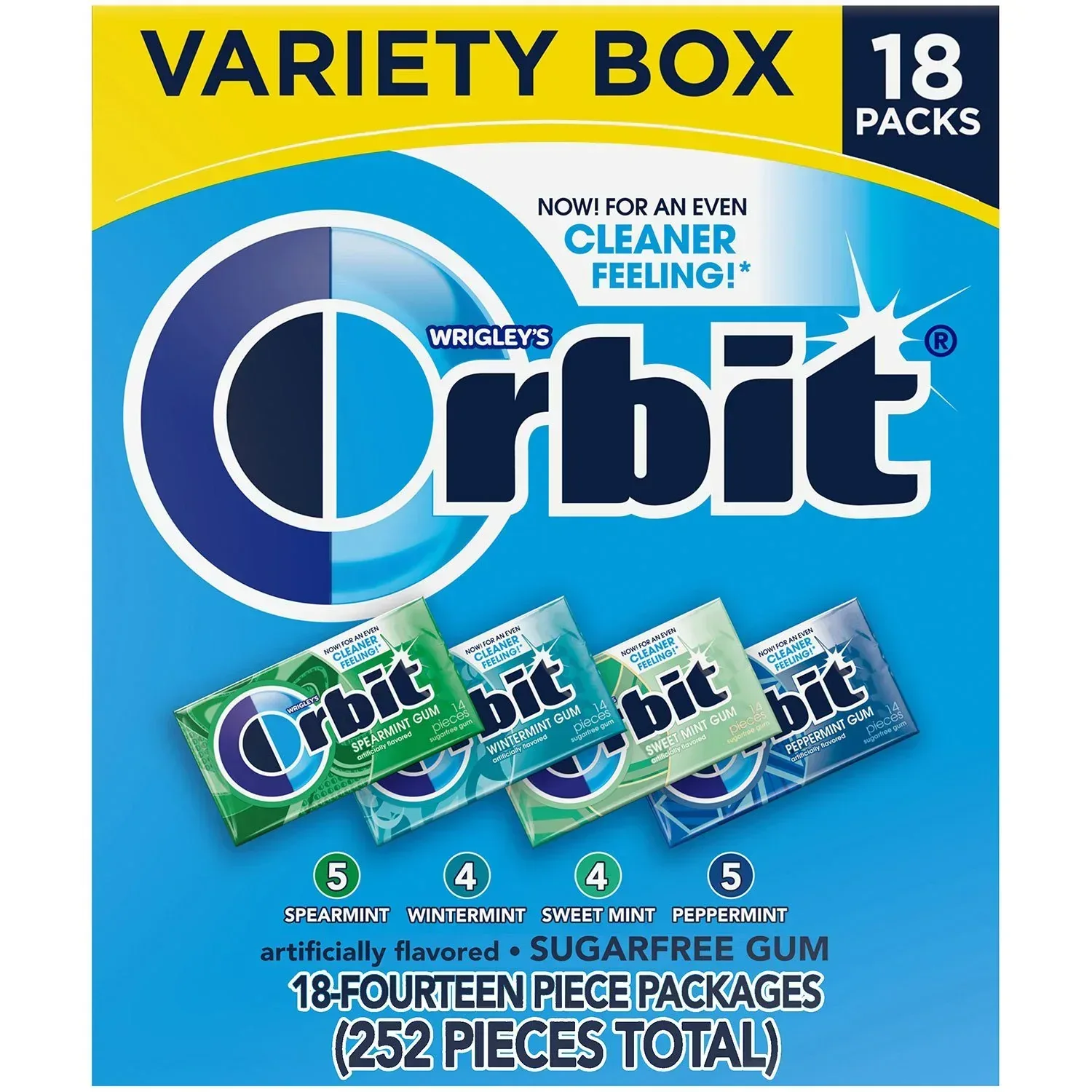 Orbit Mint Sugar Free Chewing Gum, Variety Pack, 14 pcs., 18 pk. - Image 4