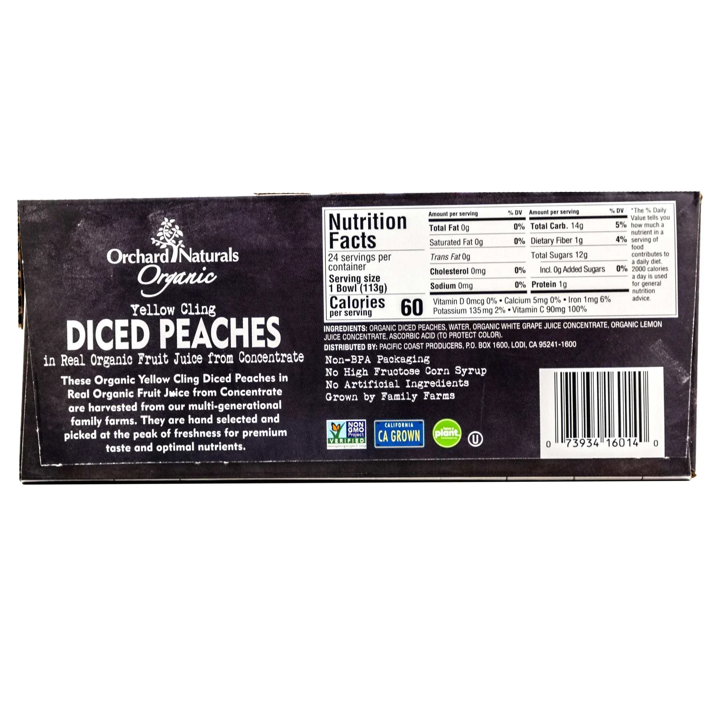 Orchard Naturals Organic Diced Peaches, 4 oz, 24-count - Image 2
