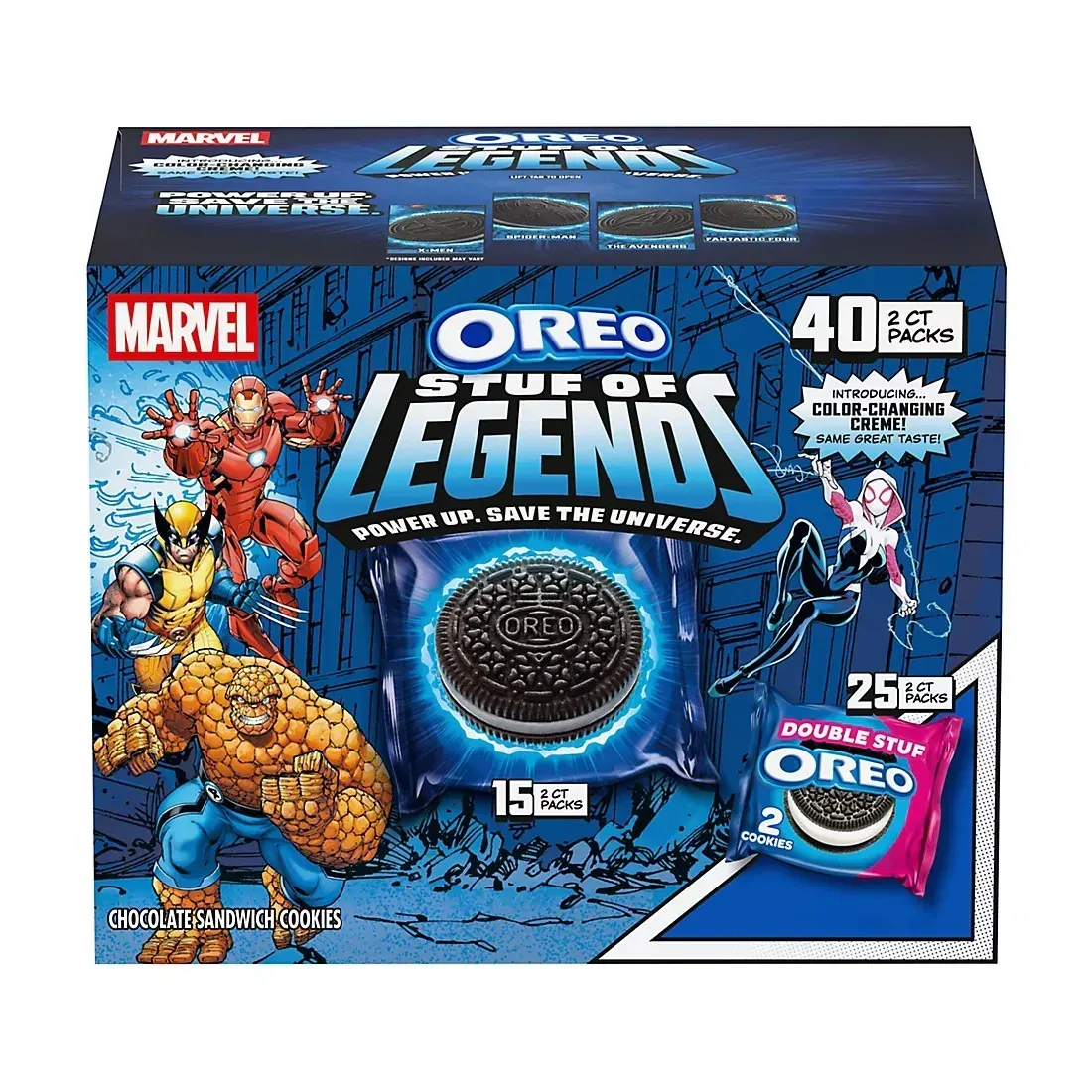 Oreo Chocolate Sandwich Cookies, Marvel Stuf Of Legends, Variety Pack, 40 ct.