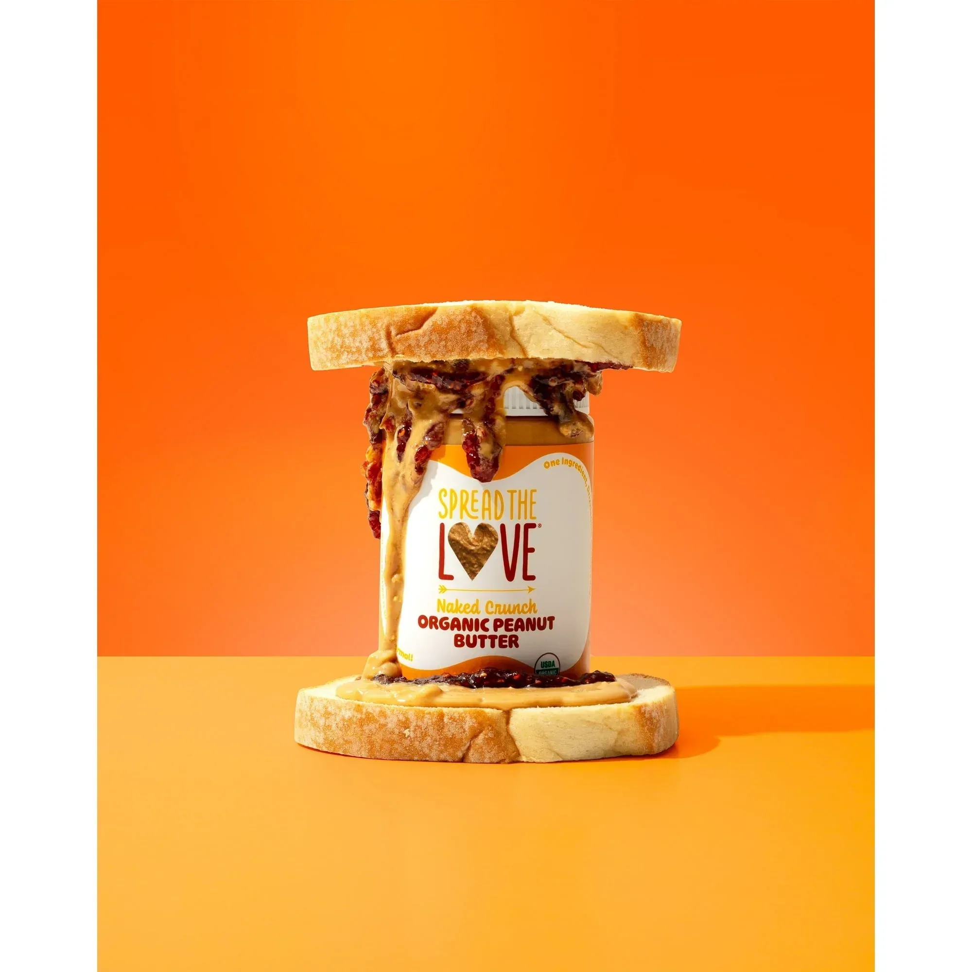 Organic Peanut Butter, Crunchy, Vegan, Palm-Oil Free, No Salt, 7G Protein, 16 oz - Image 2