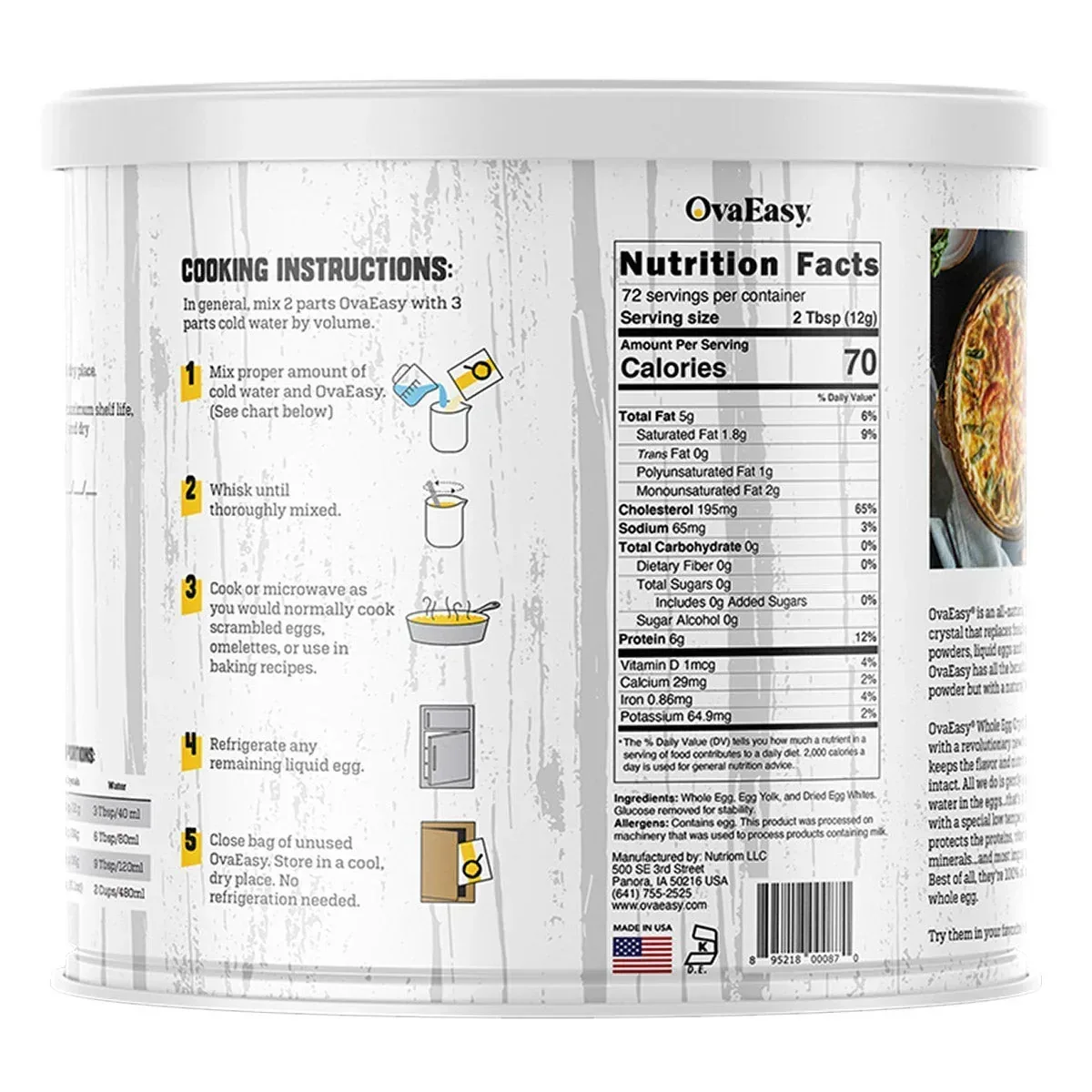 OvaEasy Whole Egg Crystals #10 Cans, 2-pack (144 Total Eggs) - Image 3
