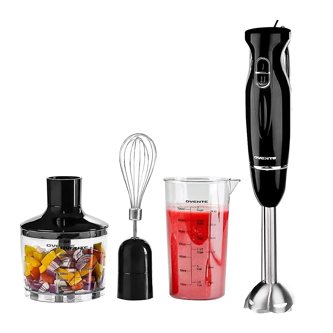 Ovente All-in-1 Immersion Hand Blender Set - Food Processor & Whisk Set - Image 4