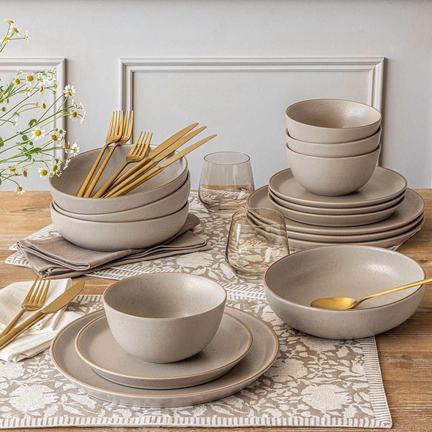 Over&back 16-Piece Artisan Stoneware Dinnerware Set - Image 2