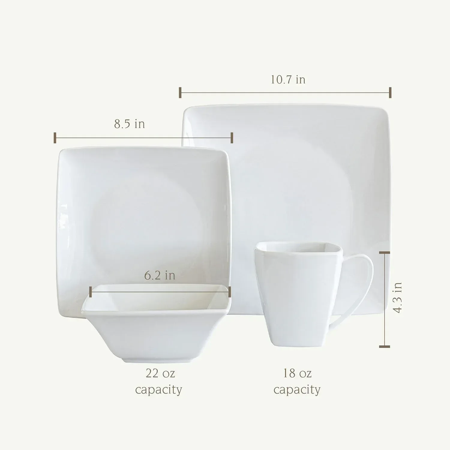 Over&back 32-Piece Squared Dinnerware Set - Image 2
