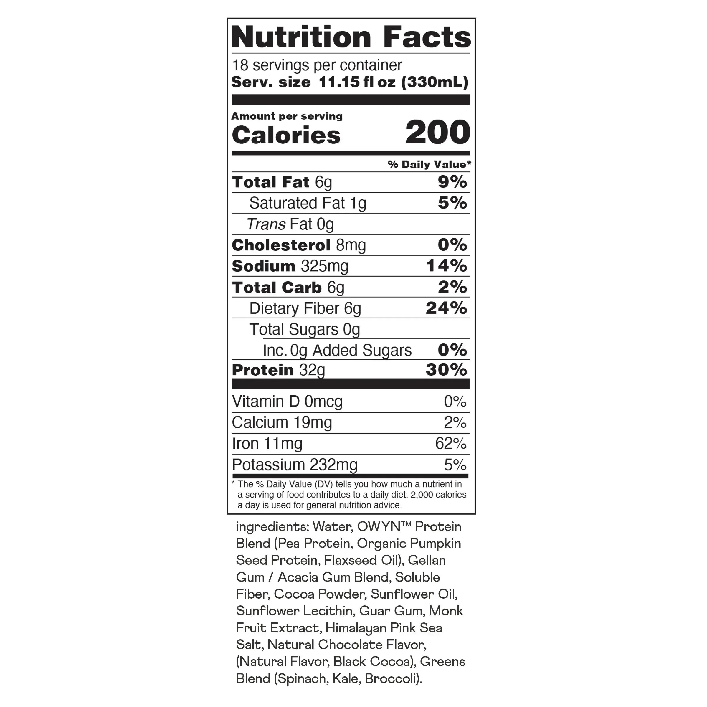 OWYN 32g Pro Elite Protein Shake, Chocolate, 11.15 fl oz, 18-pack - Image 2
