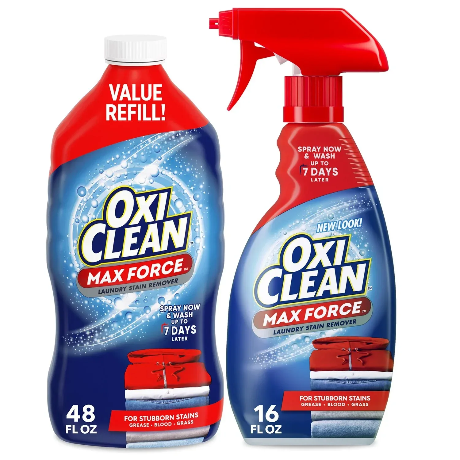 Oxiclean Max Force Advanced Laundry Stain Remover, 48 fl. oz. Refill + 16 fl. Oz. Trigger Spray