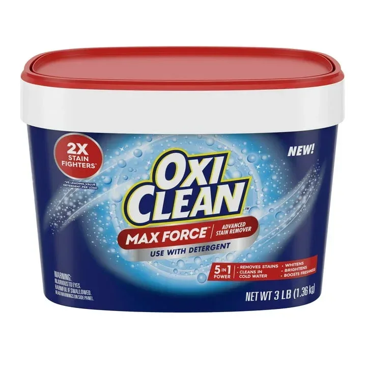 OxiClean Max Force Advanced Stain Remover Powder, To Use with Detergent, 3 lbs - Image 8