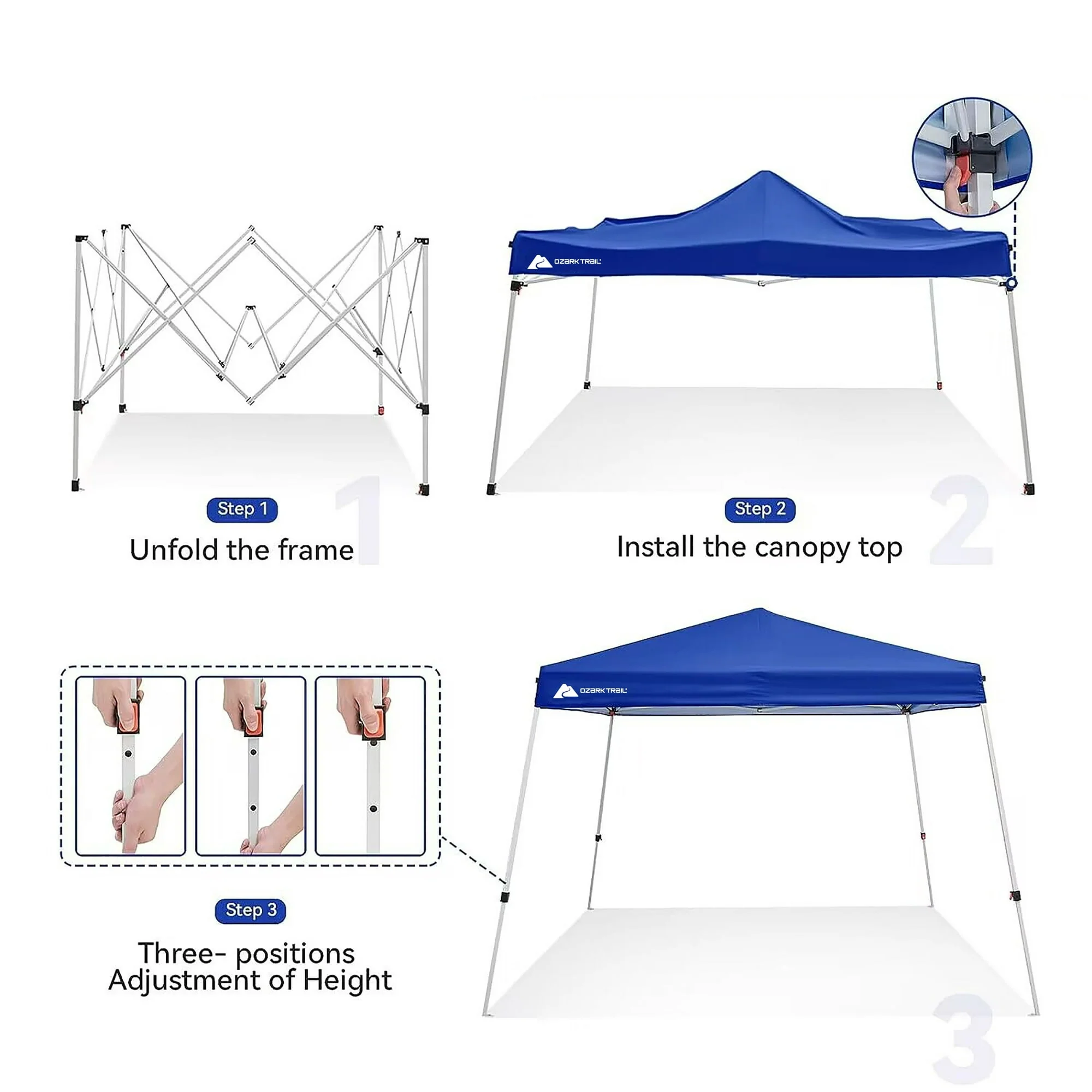 Ozark Trail 10' x 10' Instant Slant Leg Pop-up Canopy, Outdoor Shading Shelter - Image 13