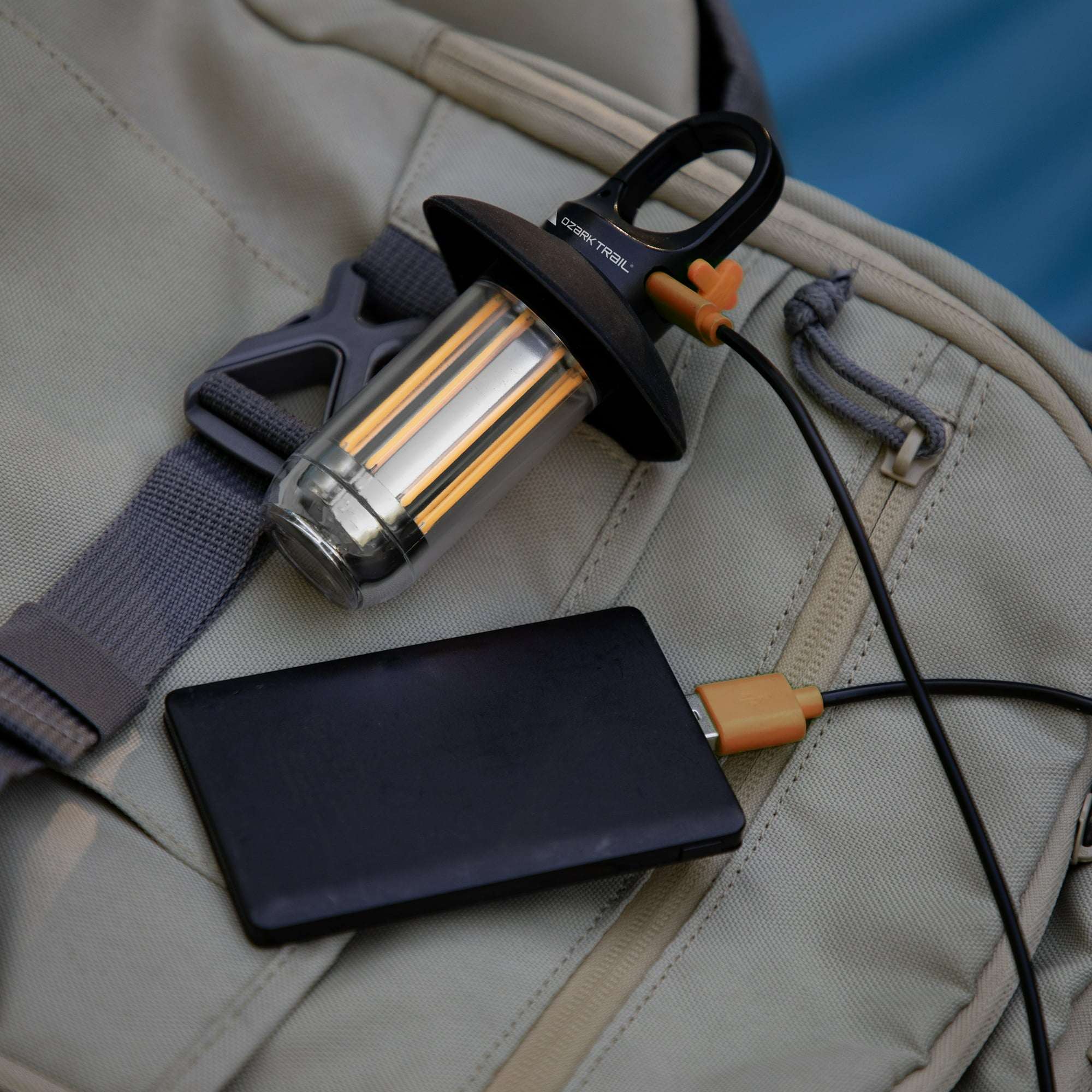 Ozark Trail 250-Lumen Electric Camping Lantern, Rechargeable Mini Filament Lantern and Flashlight - Image 3