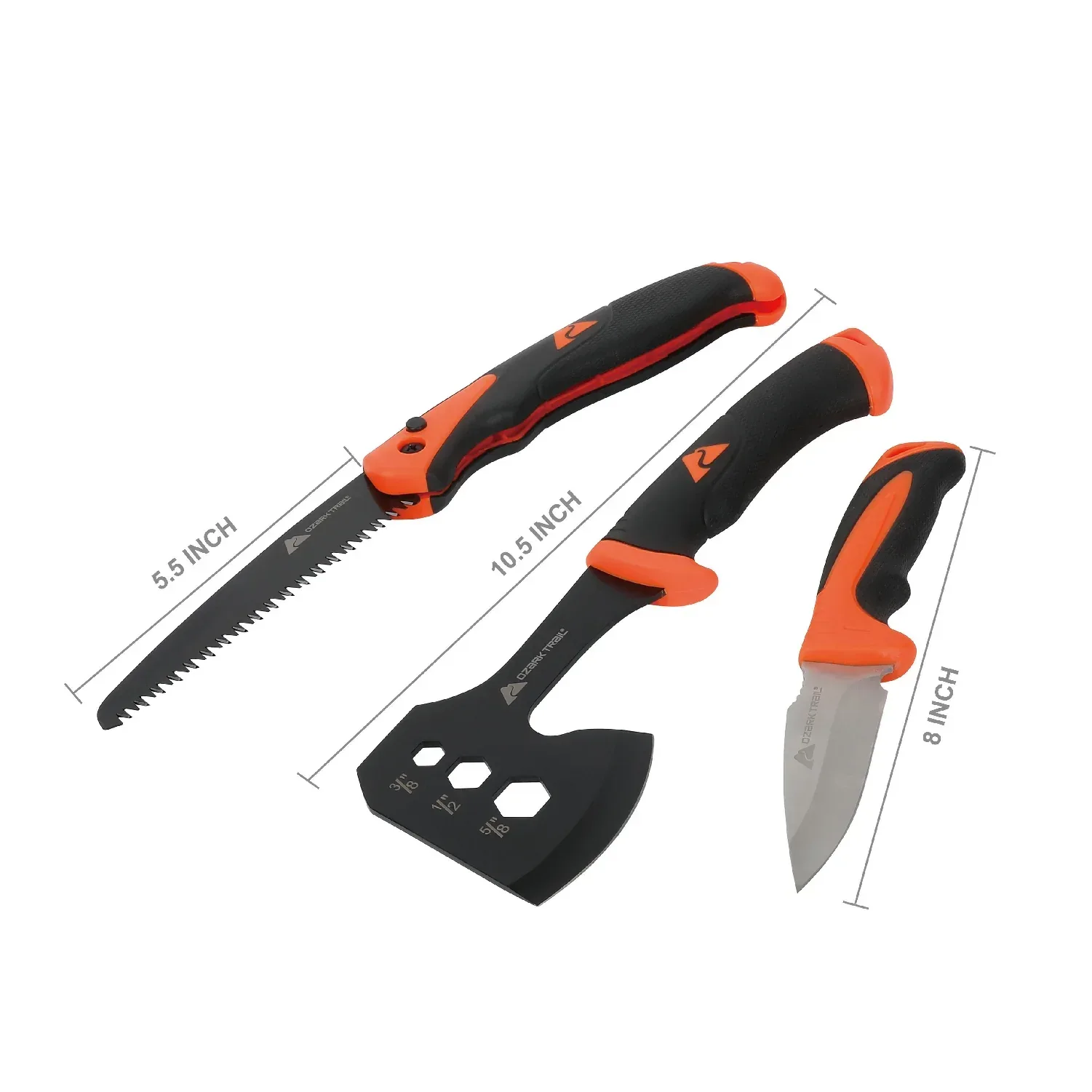 Ozark Trail 7-Piece Camping Tool Set with Hammer, Axe, Flashlight, and Knives, Batteries Included - Image 6